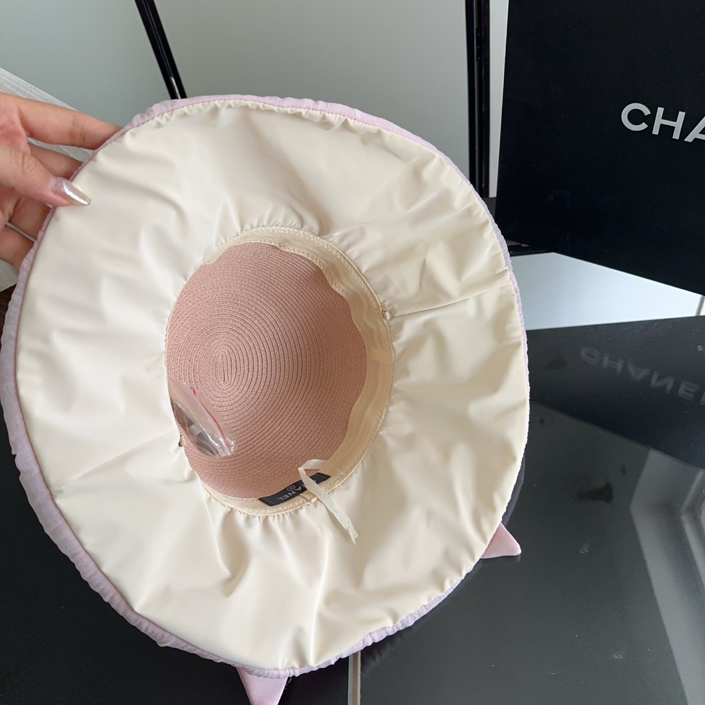 Chanel Straw Hat With Patchwork Bow 279511