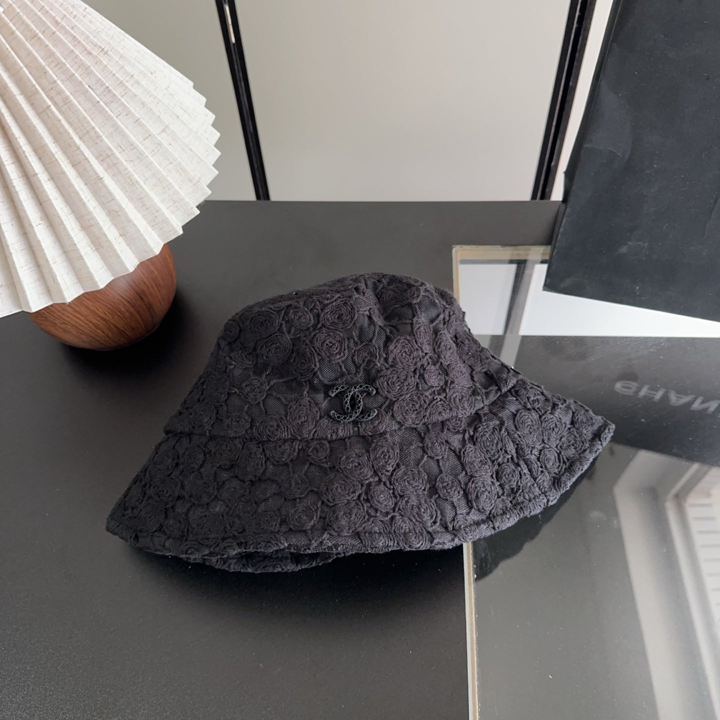 Chanel Flower Lace Bucket Hat Cotton 236967