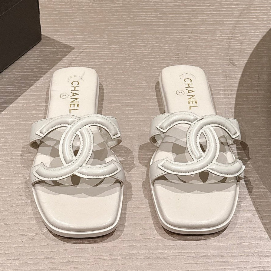 Chanel 2026 Openwork Double C Flat Sandals Cowhide 762944