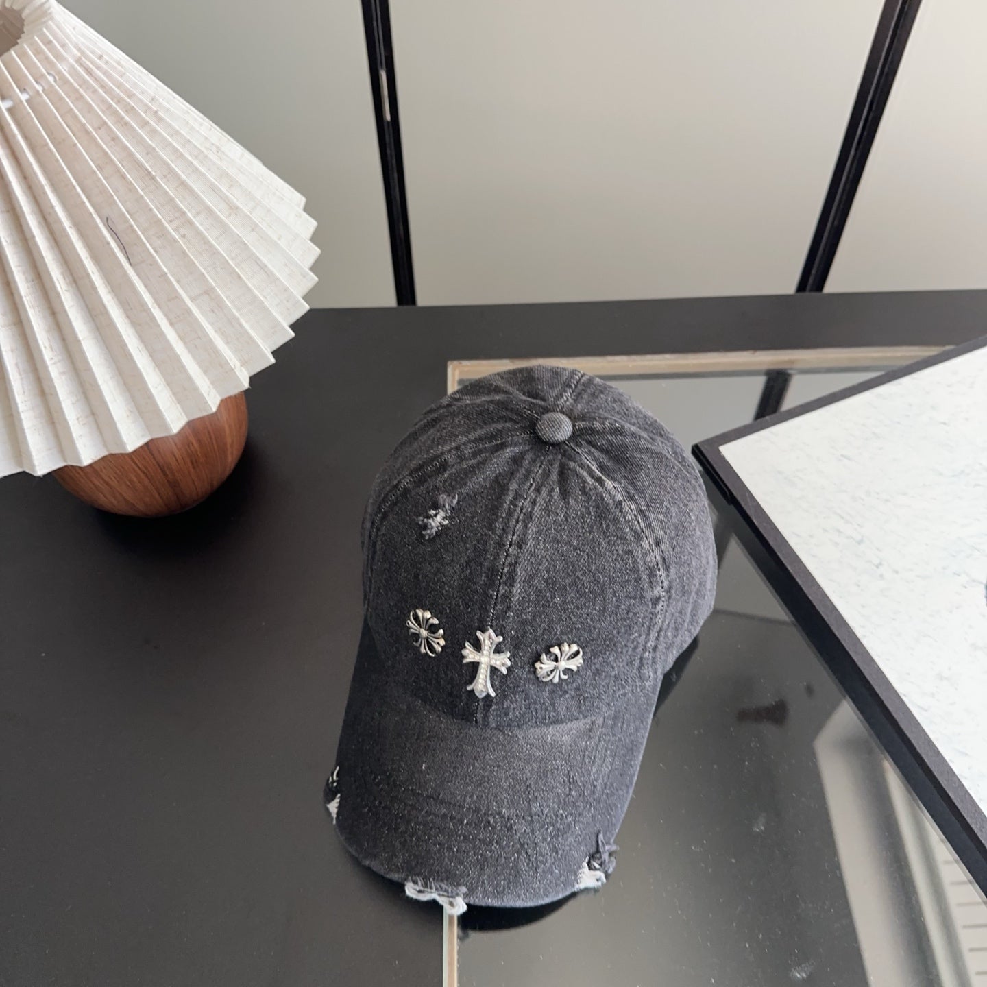 Chrome Hearts Retro Distressed Ripped Hat 299620