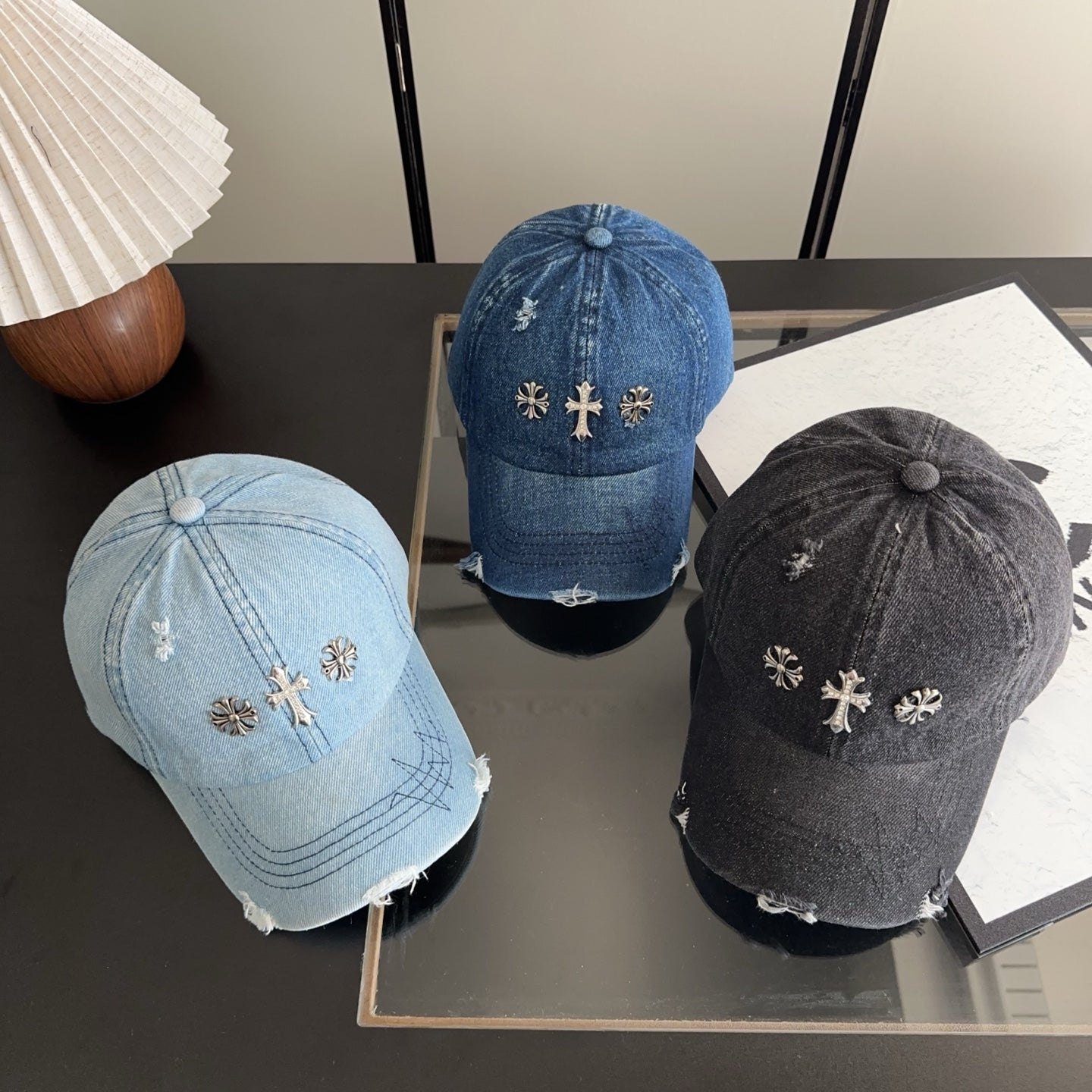 Chrome Hearts Retro Distressed Ripped Hat 299620