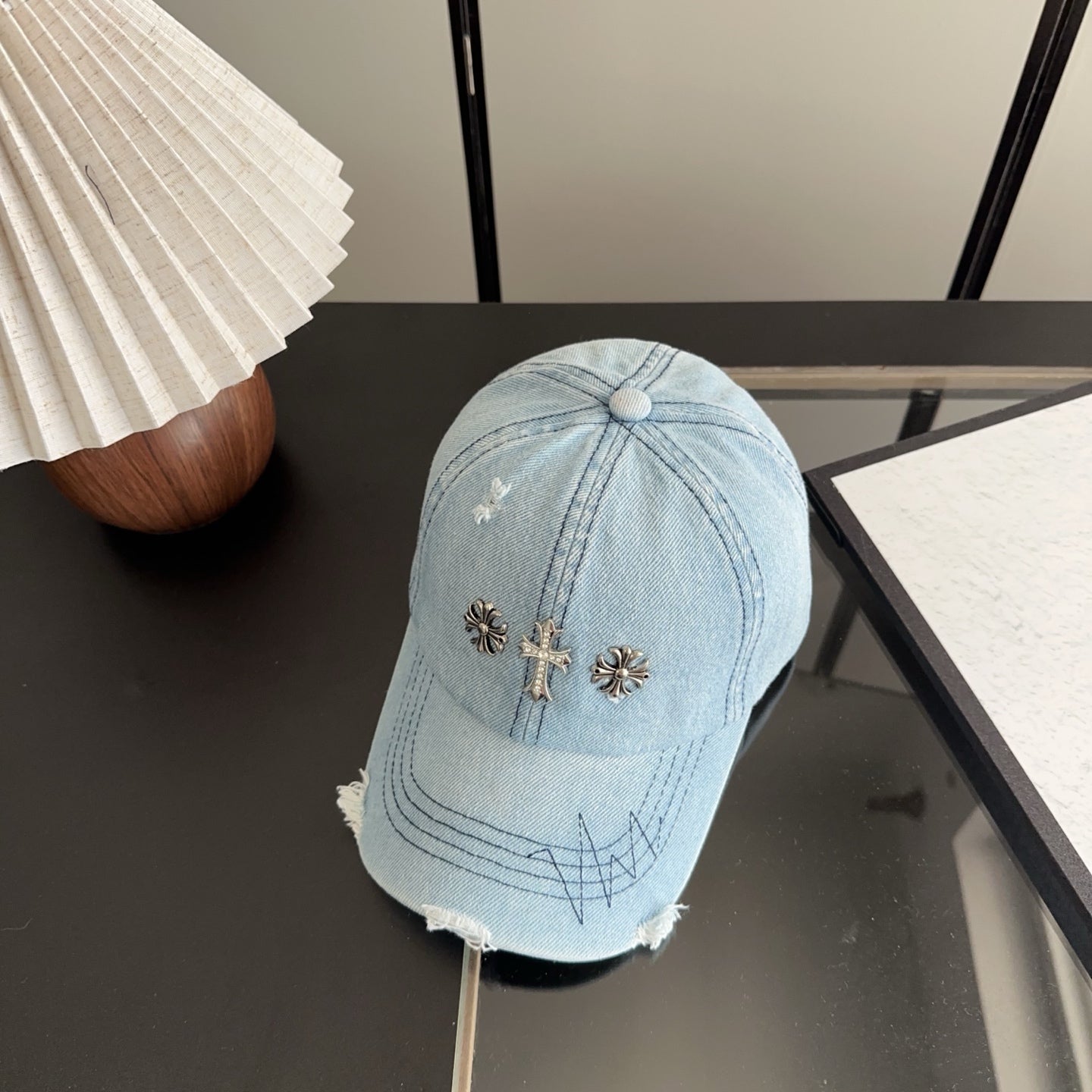 Chrome Hearts Retro Distressed Ripped Hat 299620