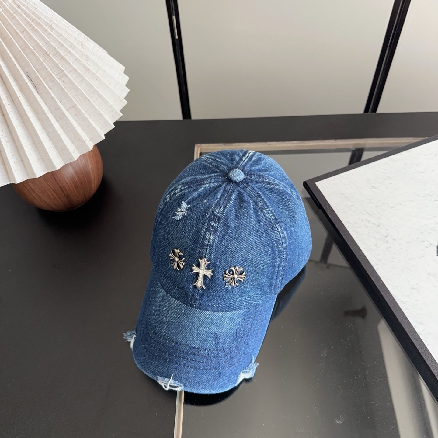 Chrome Hearts Retro Distressed Ripped Hat 299620
