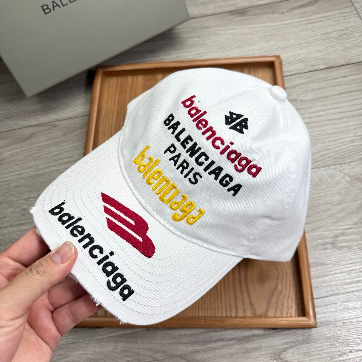 Balenciaga Multi-colored Embroidered Logo Baseball Cap 240579
