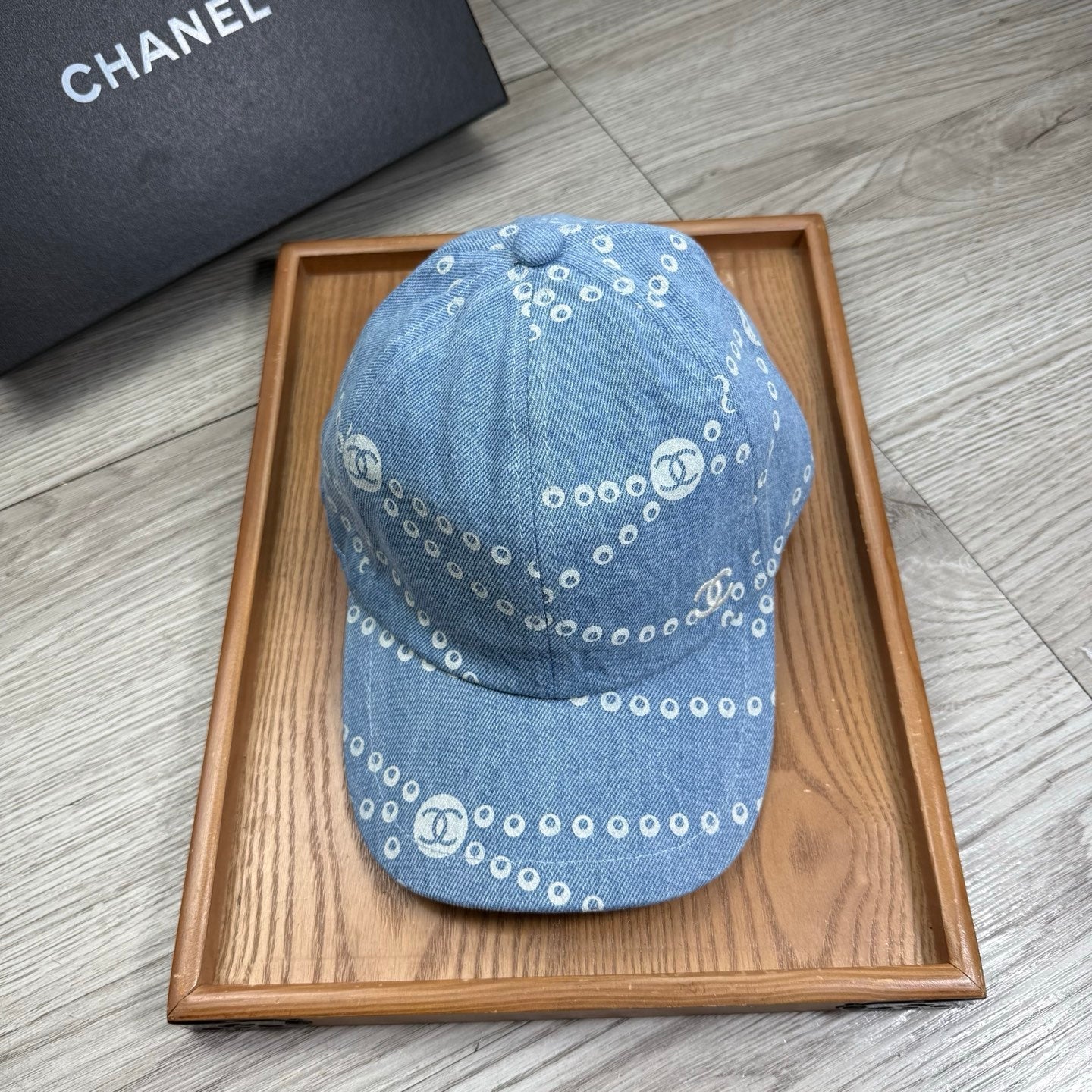 Chanel Chain Pattern Baseball Denim Cap 240591