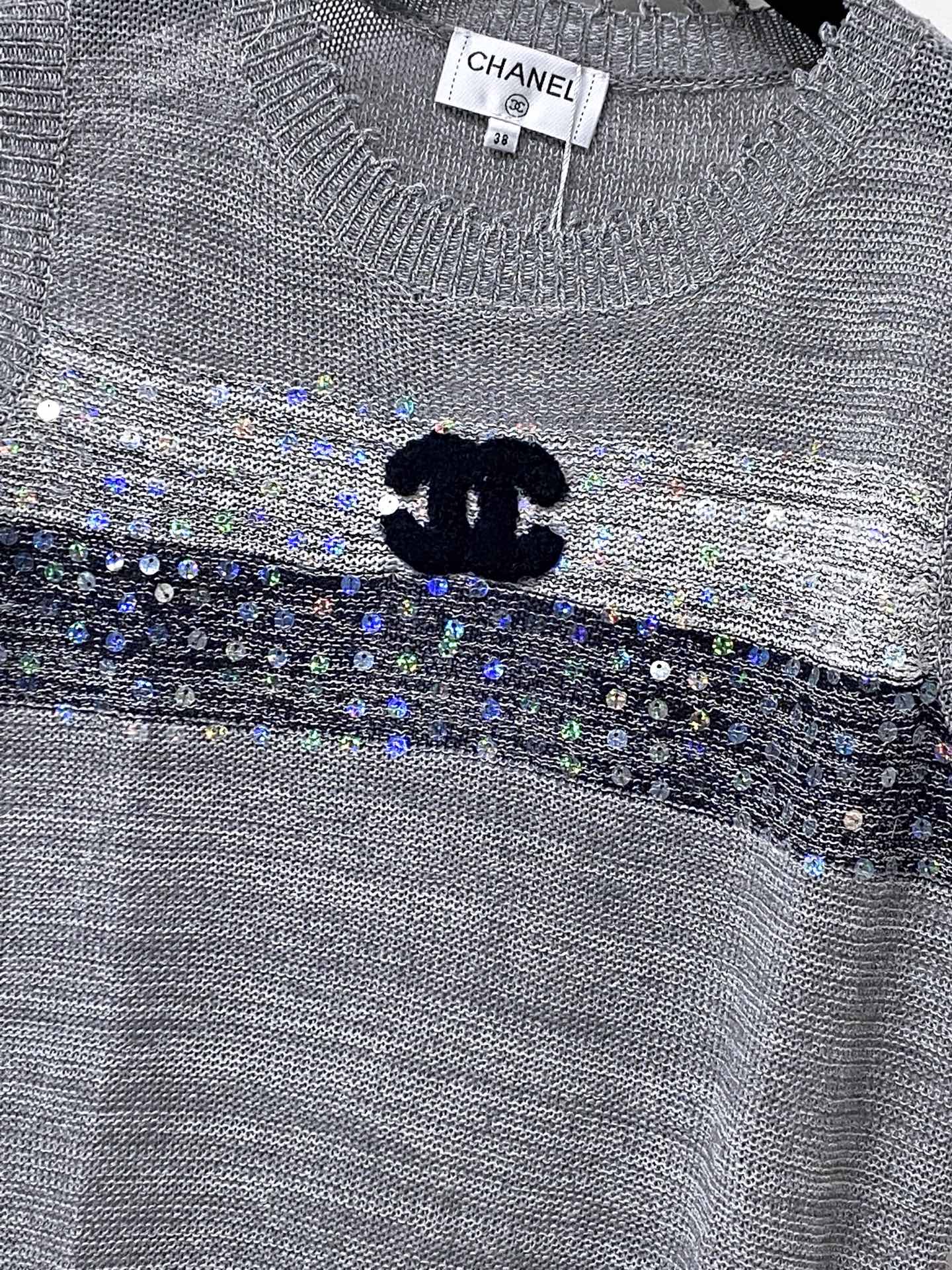 Chanel 2026 Vest Shirt Grey White Tencel Wool 295272