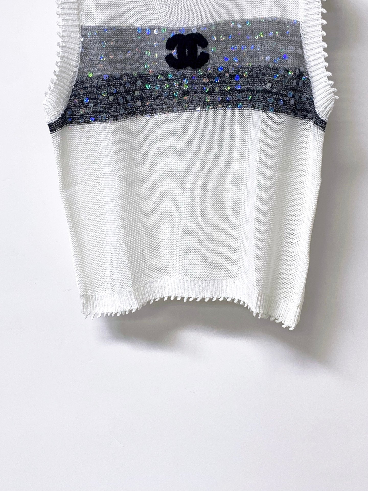 Chanel 2026 Vest Shirt Grey White Tencel Wool 295272