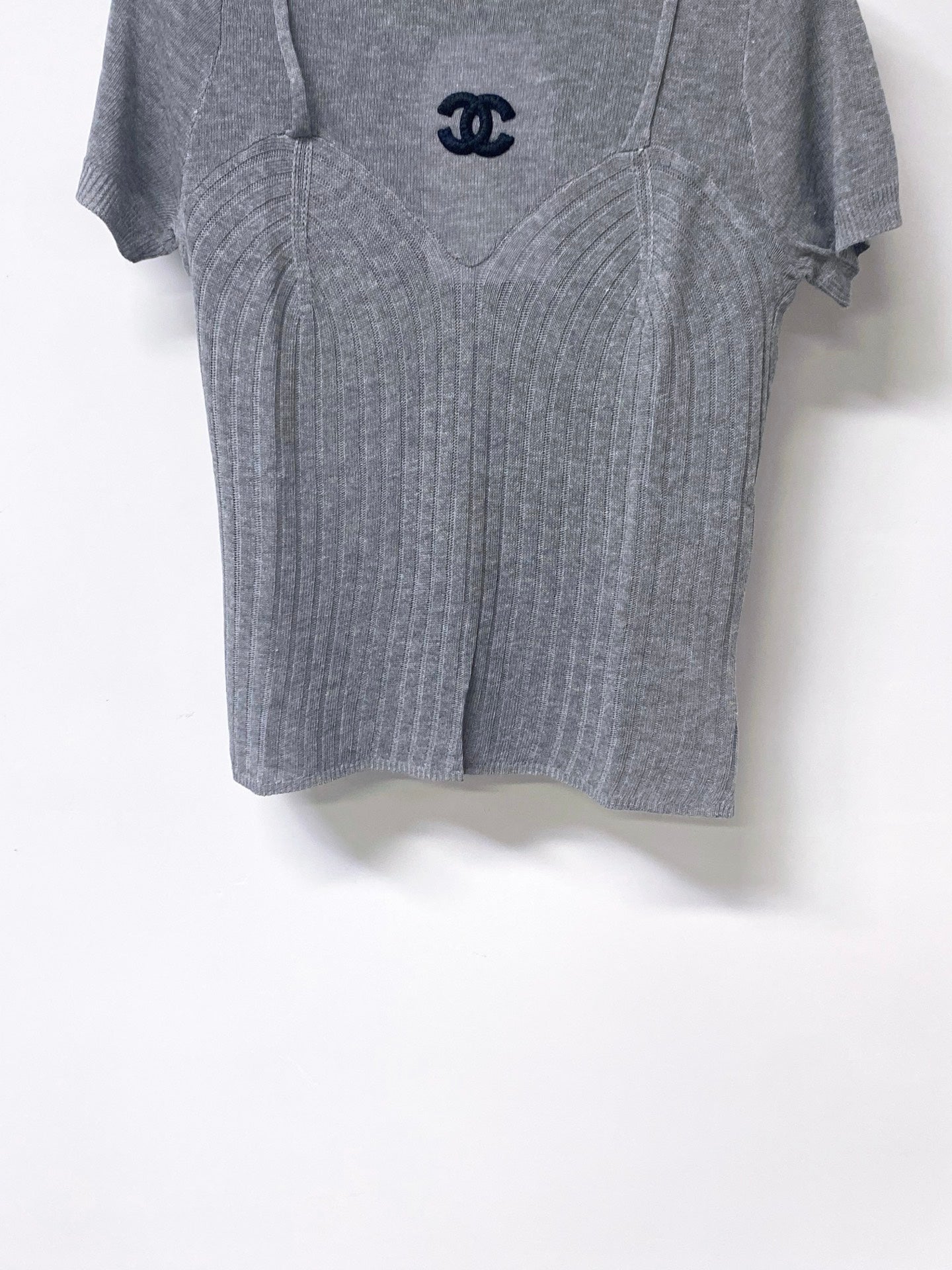 Chanel 2026 Shirt Grey White Tencel Wool 295254