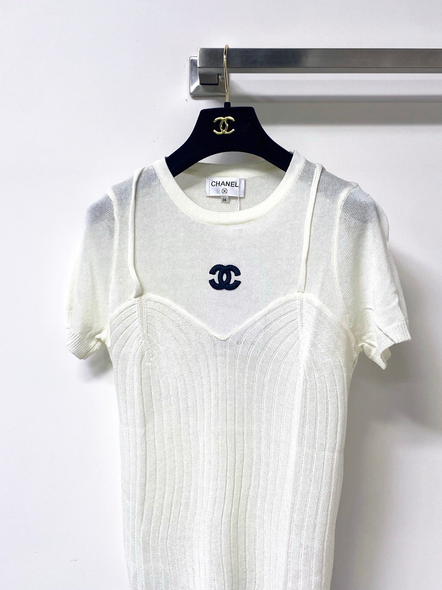 Chanel 2026 Shirt Grey White Tencel Wool 295254