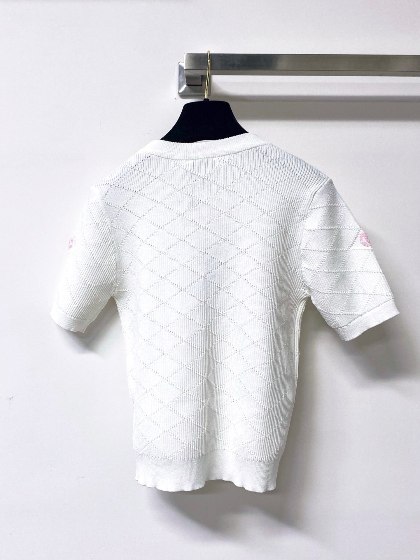 Chanel 2026 Short-Sleeve Shirt White Logo Wool 310325