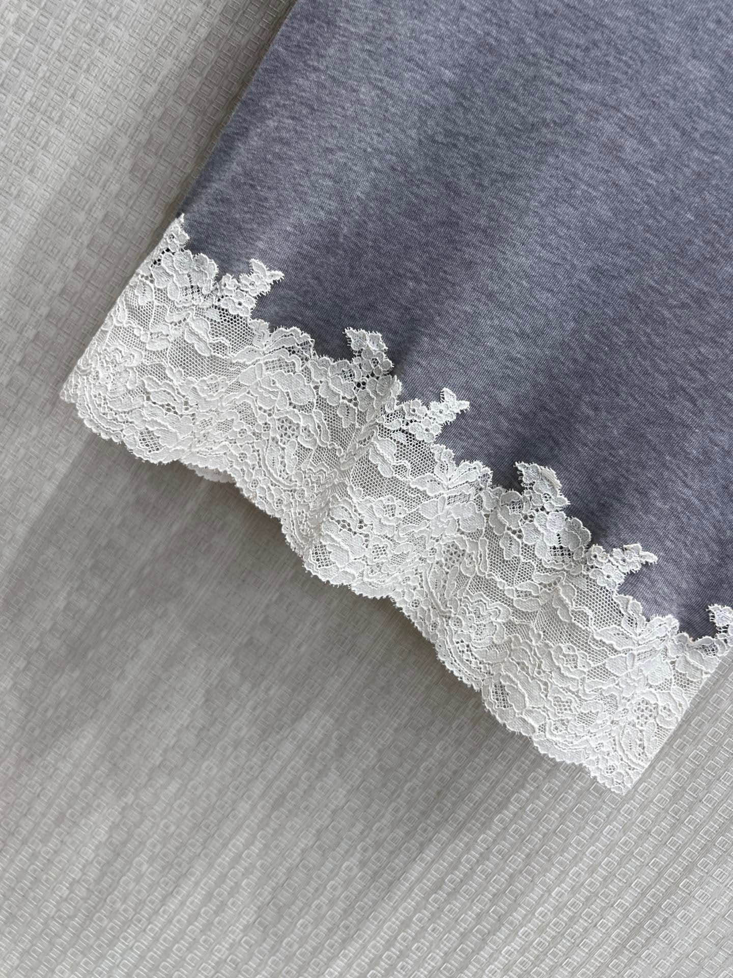 Miumiu 2026 Lace Set Grey White Cotton