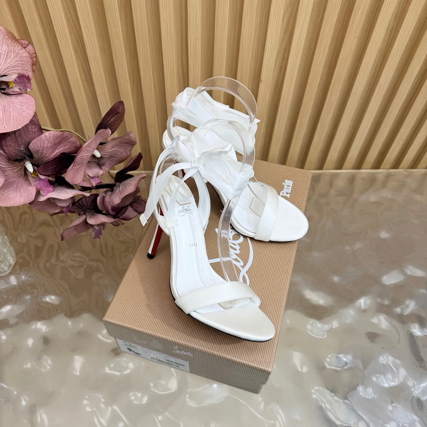 Christian Louboutin 2026 Cassia Lace Up Pumps 100mm Crepe Satin 775976