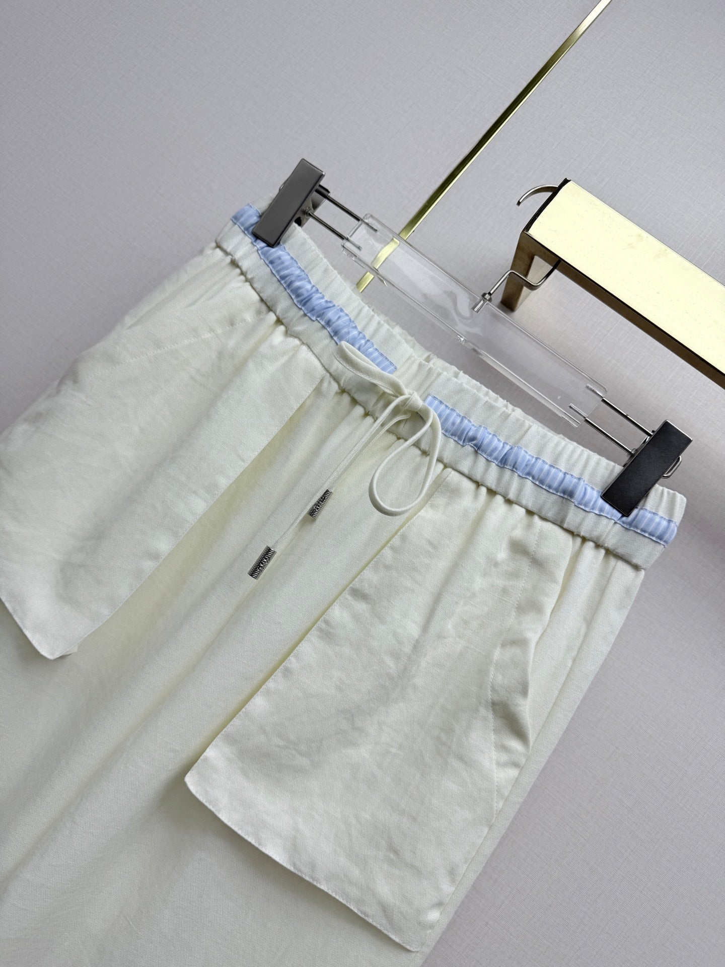 Miumiu 2026 Straight Leg Pants with Elastic Drawstring Waist Rayon Tencel 380433