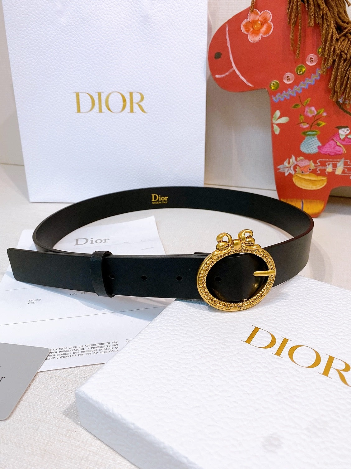 Dior Médaillon Belt 30mm With Bow Calfskin 207707
