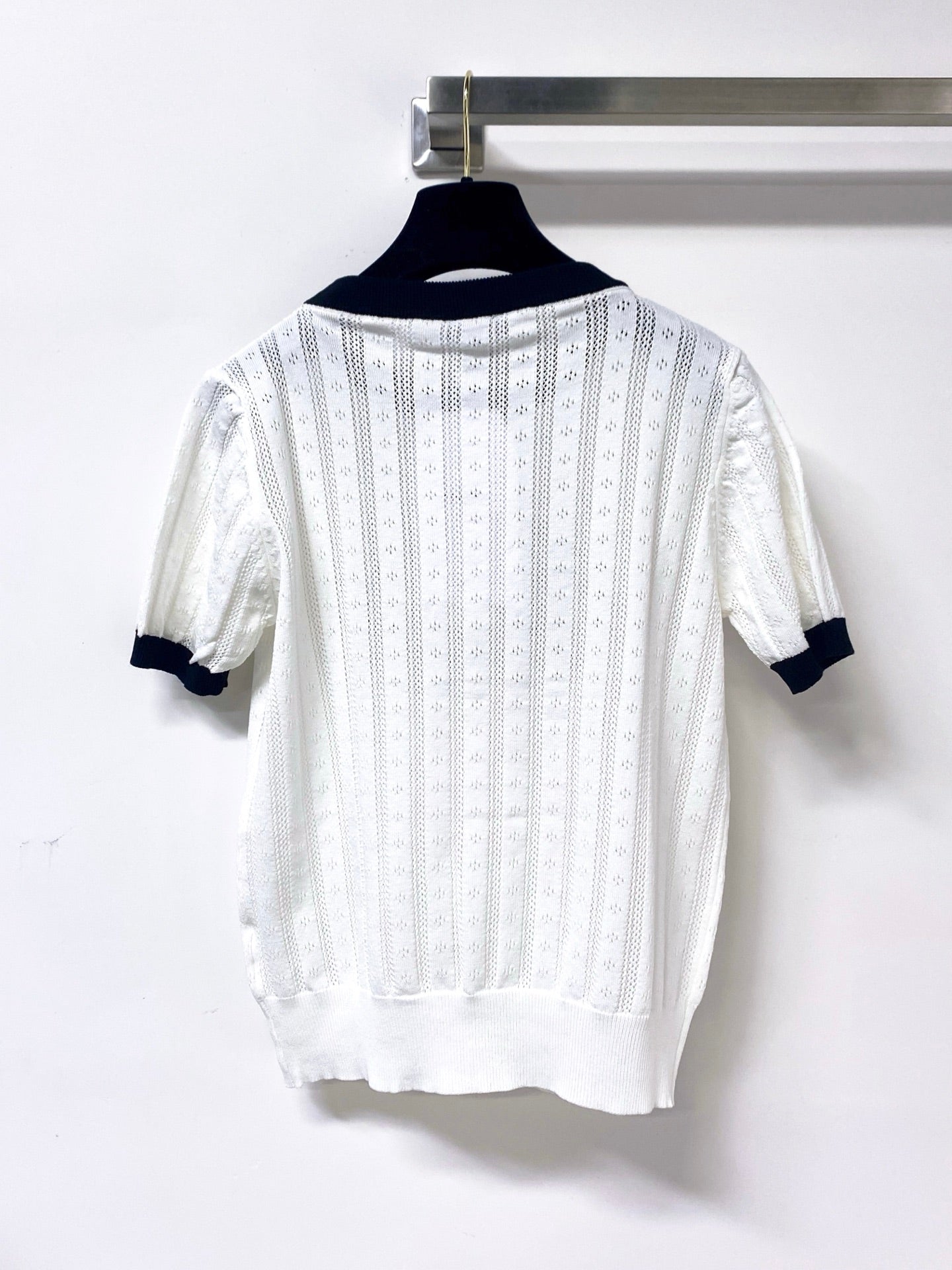 Chanel 2026 Short-Sleeved Shirt Embellished Floral Mercerized Wool 419403