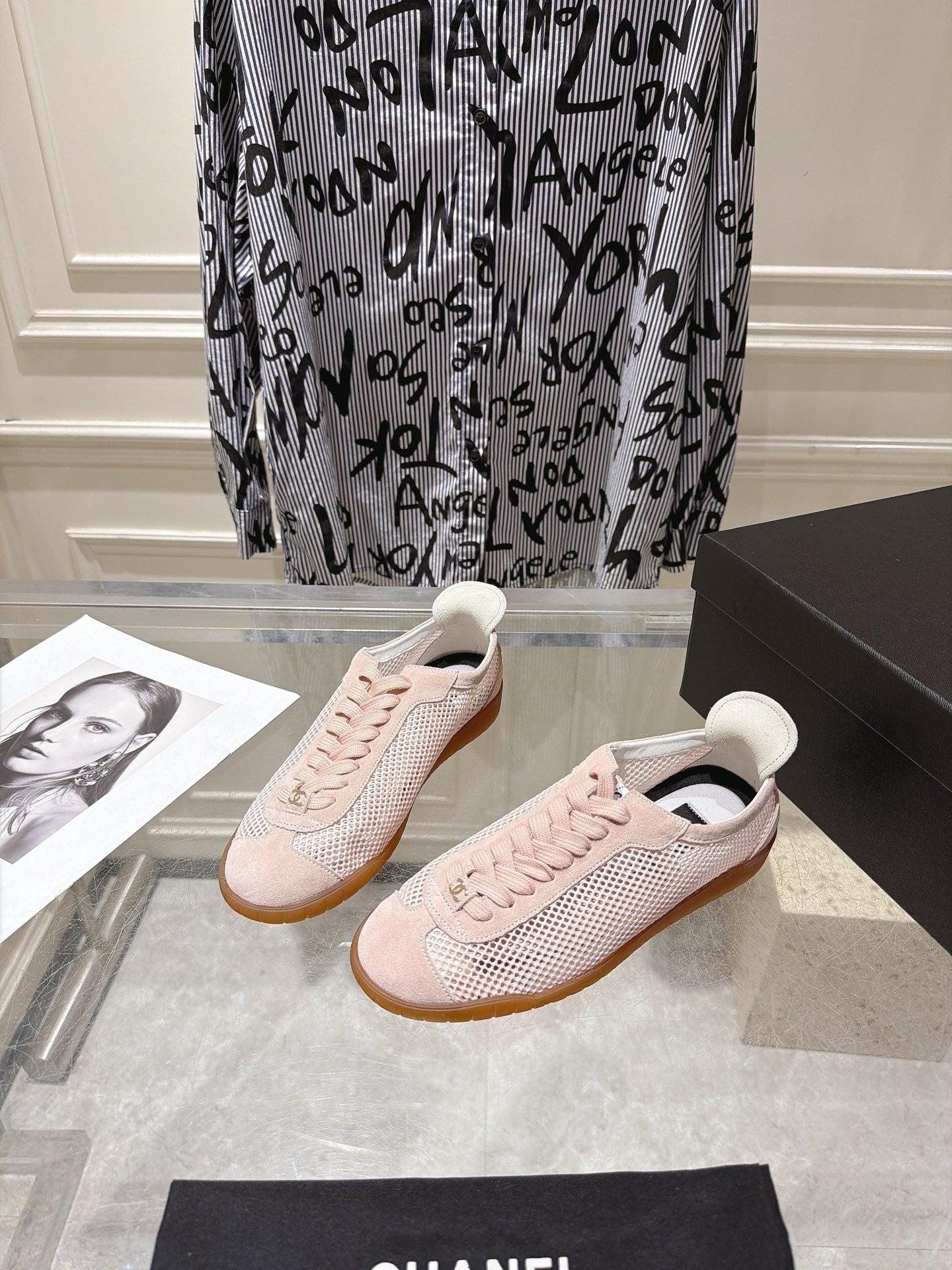 Chanel 2026 Mesh Casual Training Shoes Suede Cowhide 823738