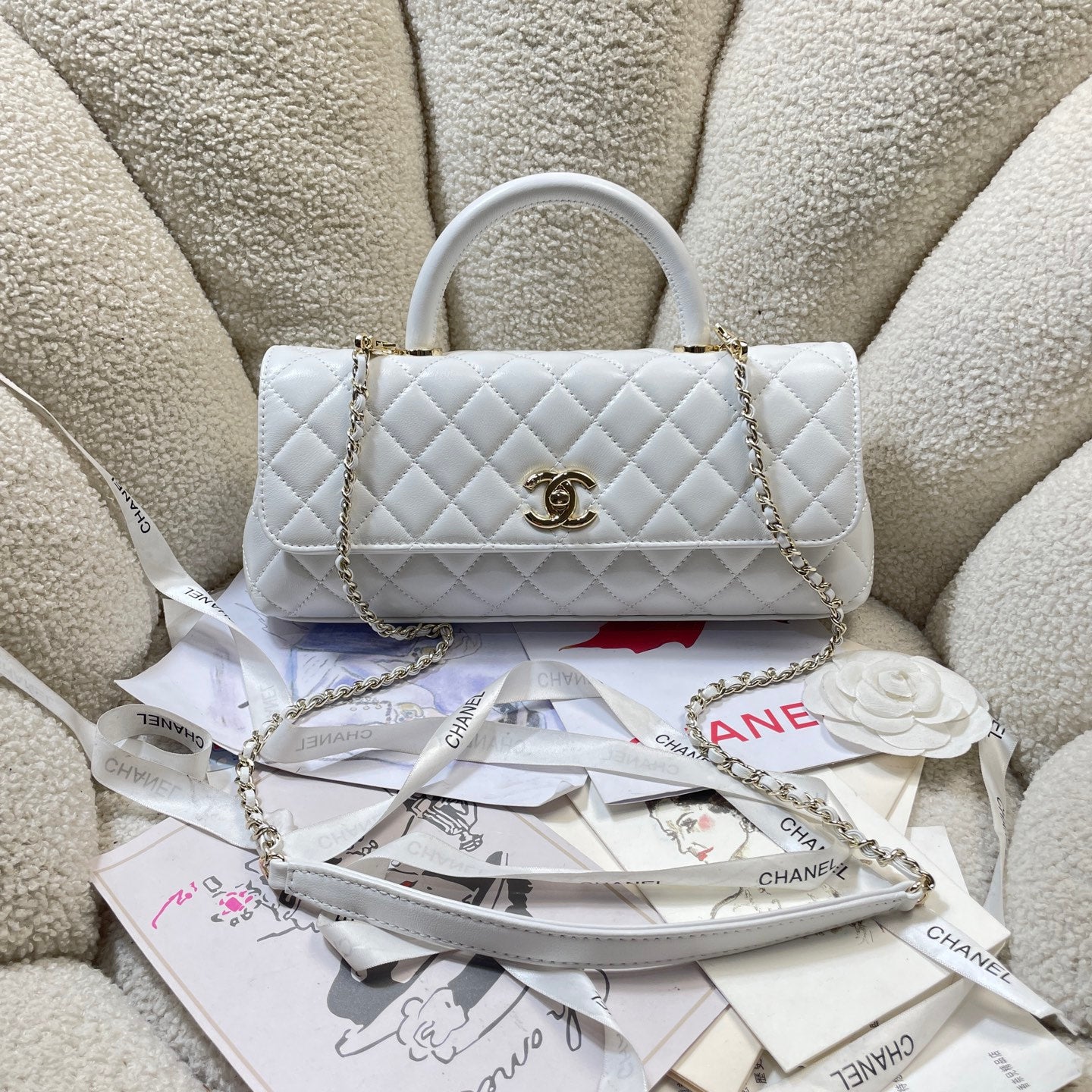 Chanel 2026 Coco Handle Bag 32cm Multicolor Calfskin