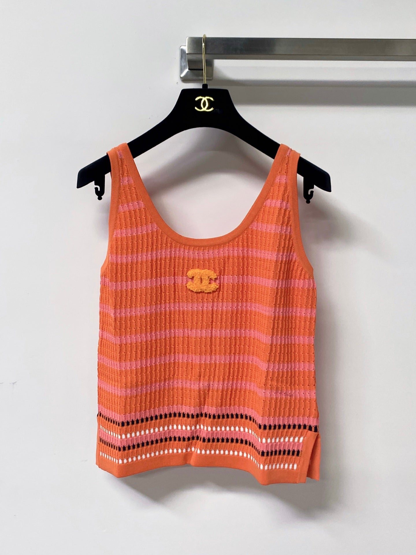 Chanel 2026 Stripped Knit Vest Tencel 442959
