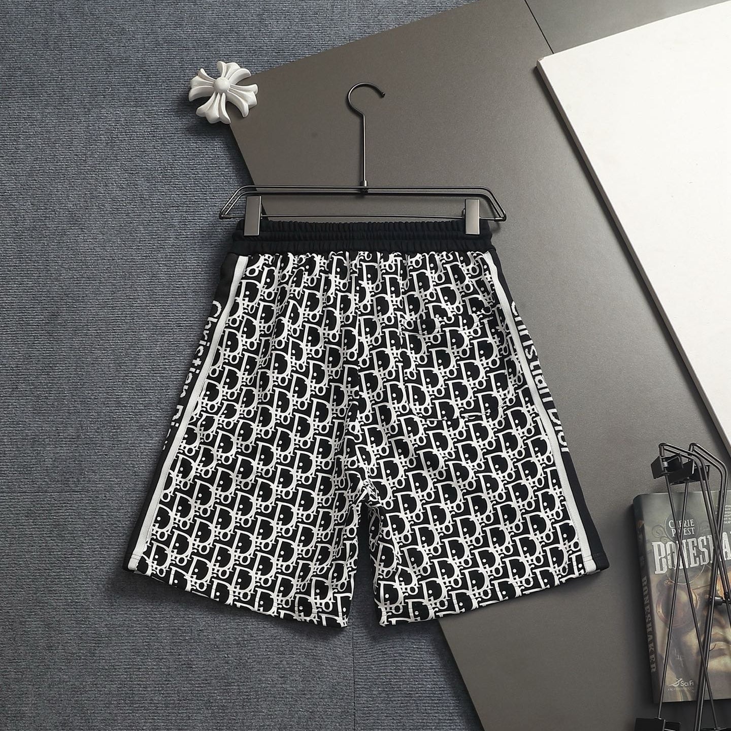 CD 26A Men Terry Cloth Short Oblique Embroidery Fabric 285967