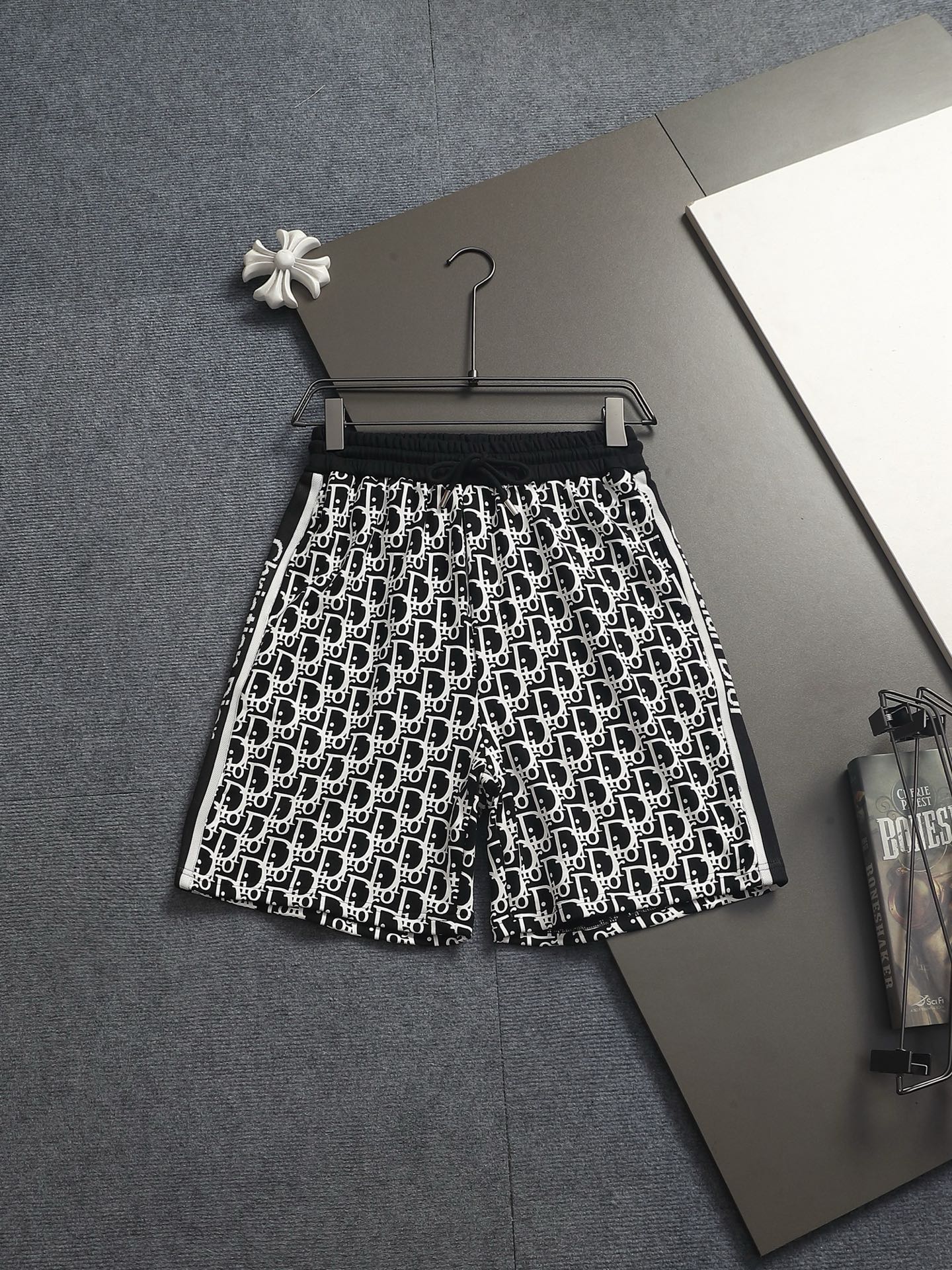 CD 26A Men Terry Cloth Short Oblique Embroidery Fabric 285967