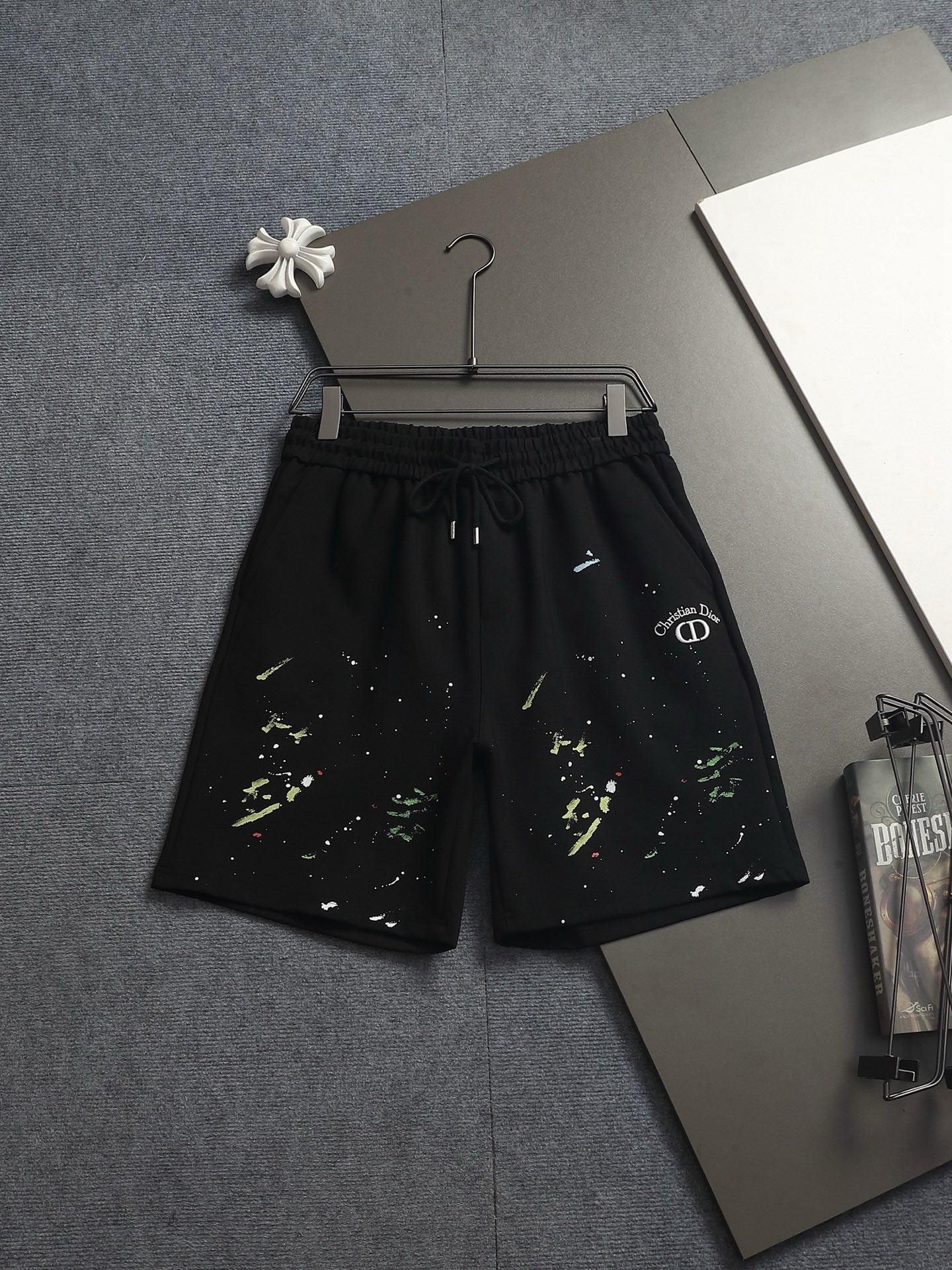 CD 26A Men Terry Cloth Short Oblique Embroidery Fabric 285977
