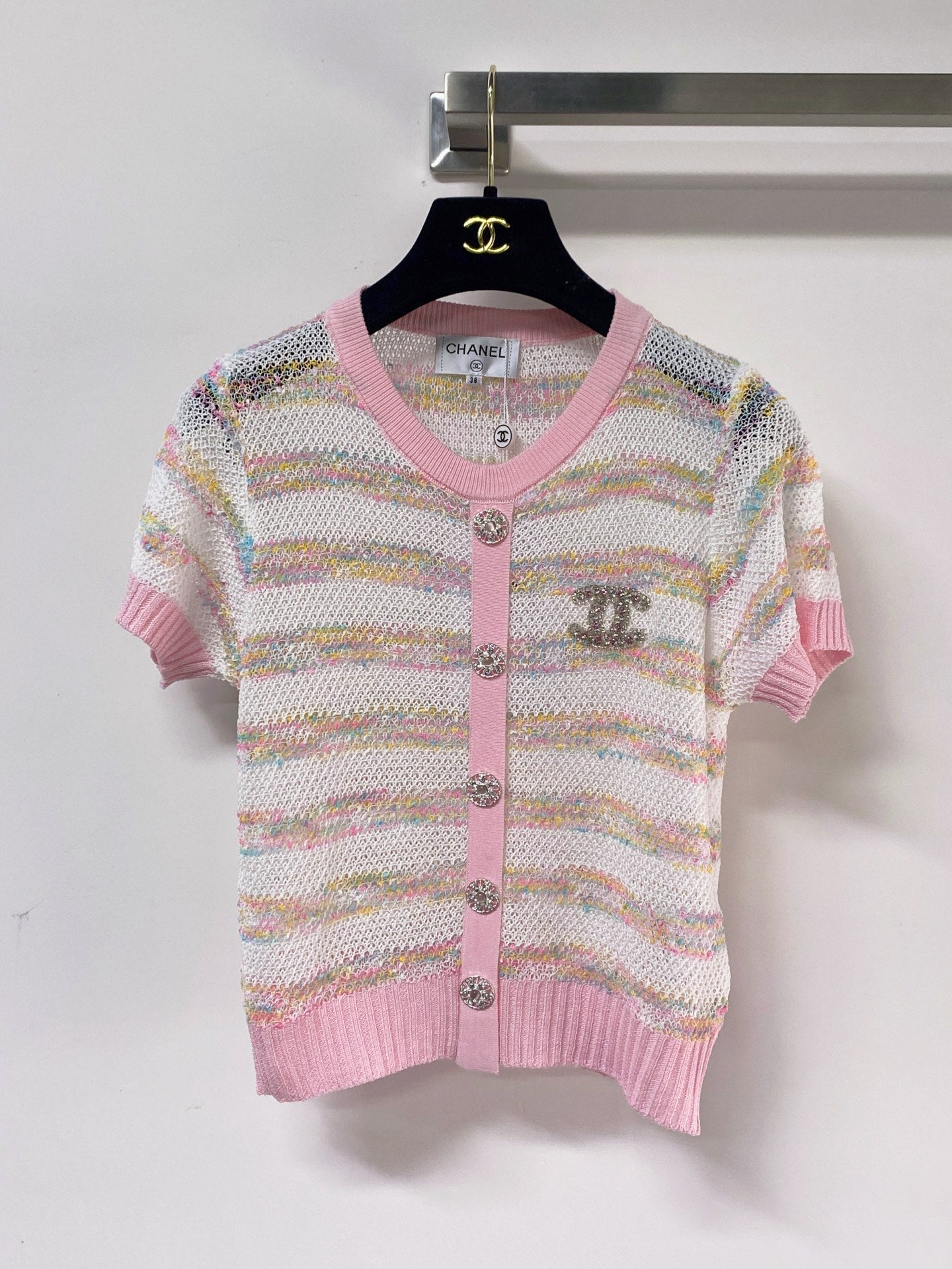 Chanel 2026 Short-Sleeve Knit Cardigan Wool Laine 463563