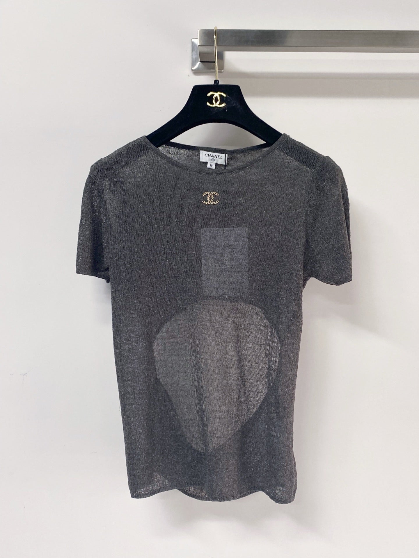 Chanel 2026 Open Knit T-Shirt Laine Wool Metallic Detailing 471873