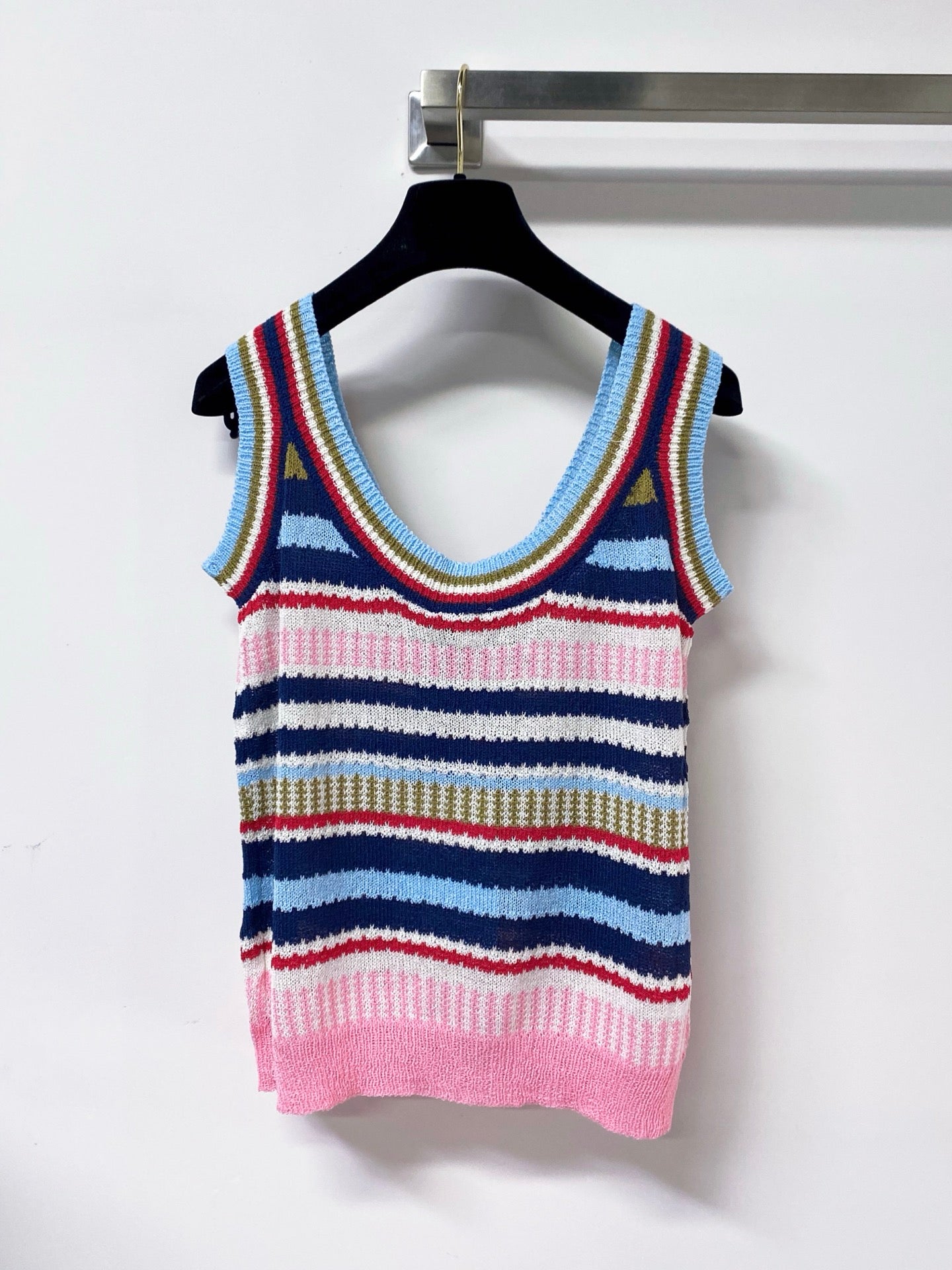 Chanel 2026 Knit Tank Top V-neck Cotton 479947