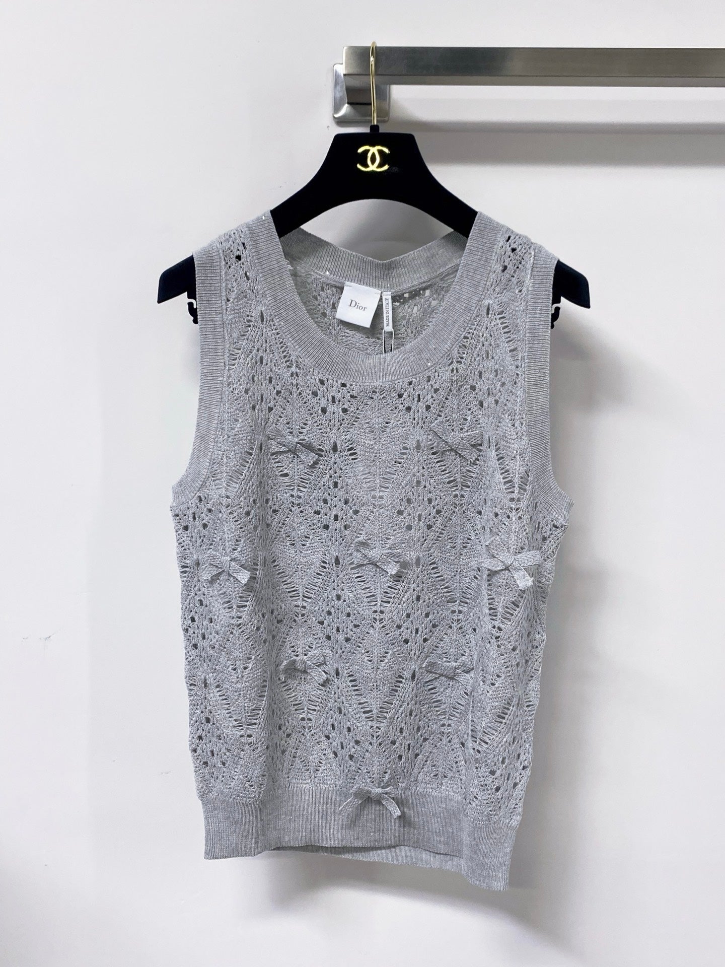 Dior 2026 Knit Vest Decorative Bow Pattern Cotton 479899
