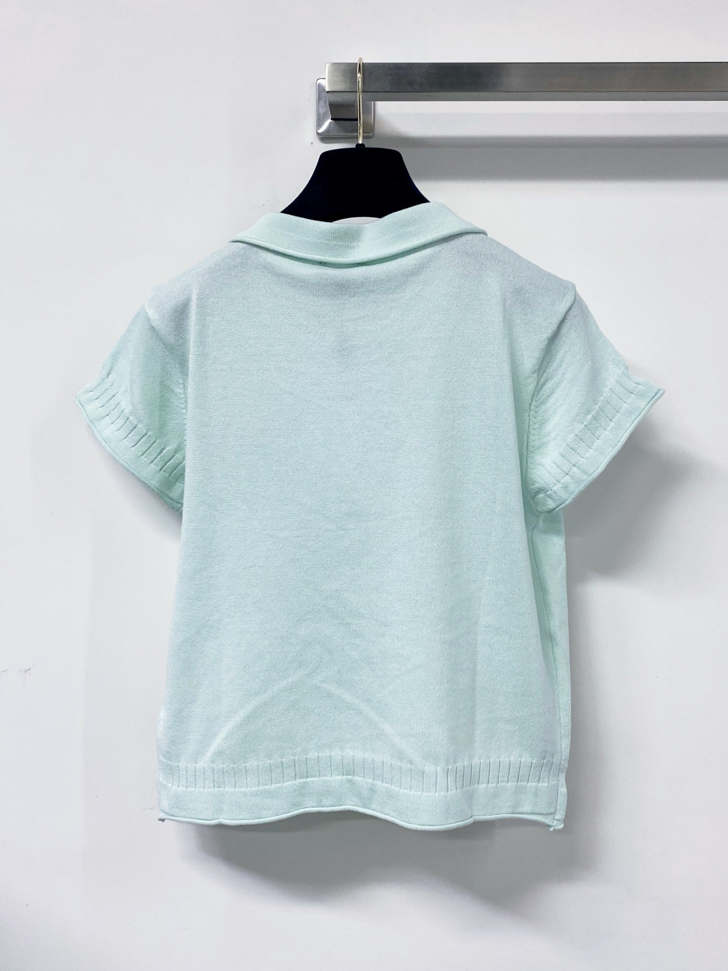 Chanel 2026 Short-Sleeve Knit Polo Shirt Wool Laine 479887
