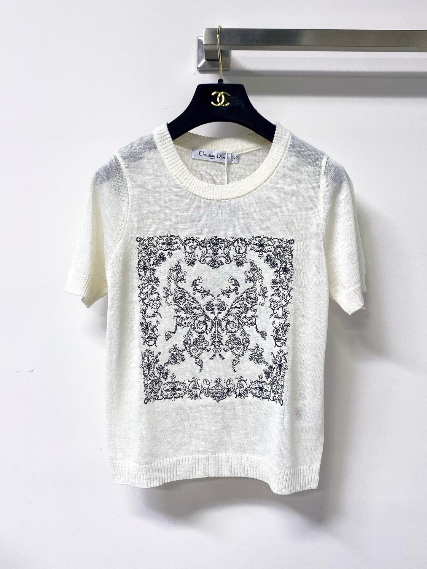 Dior 2026 Short-Sleeve Shirt Embroidered Arabesque Viscosa 487986