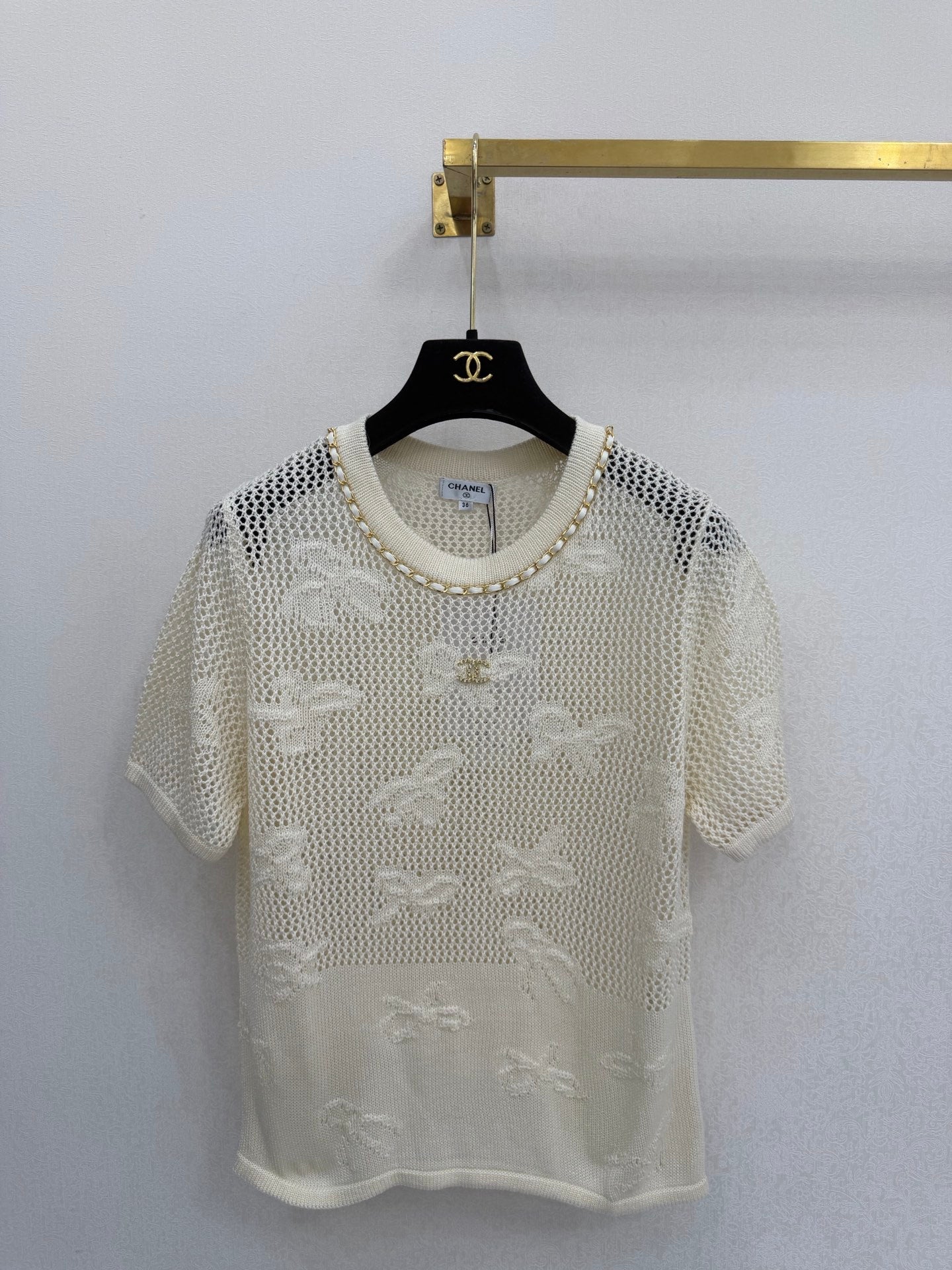Chanel 2026 Crew Neck Short-sleeved Shirt Cotton 394842