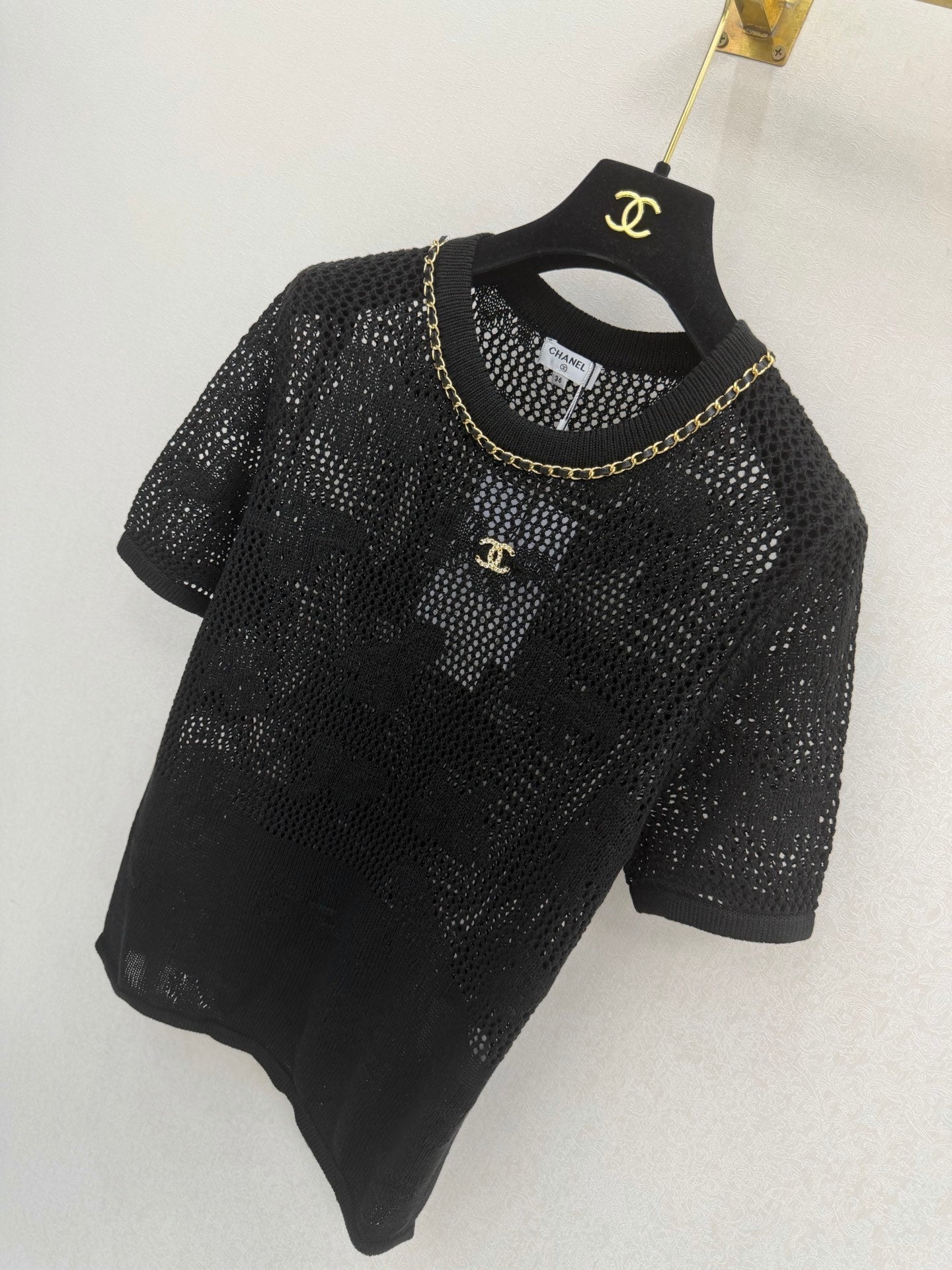 Chanel 2026 Crew Neck Short-sleeved Shirt Cotton 394842