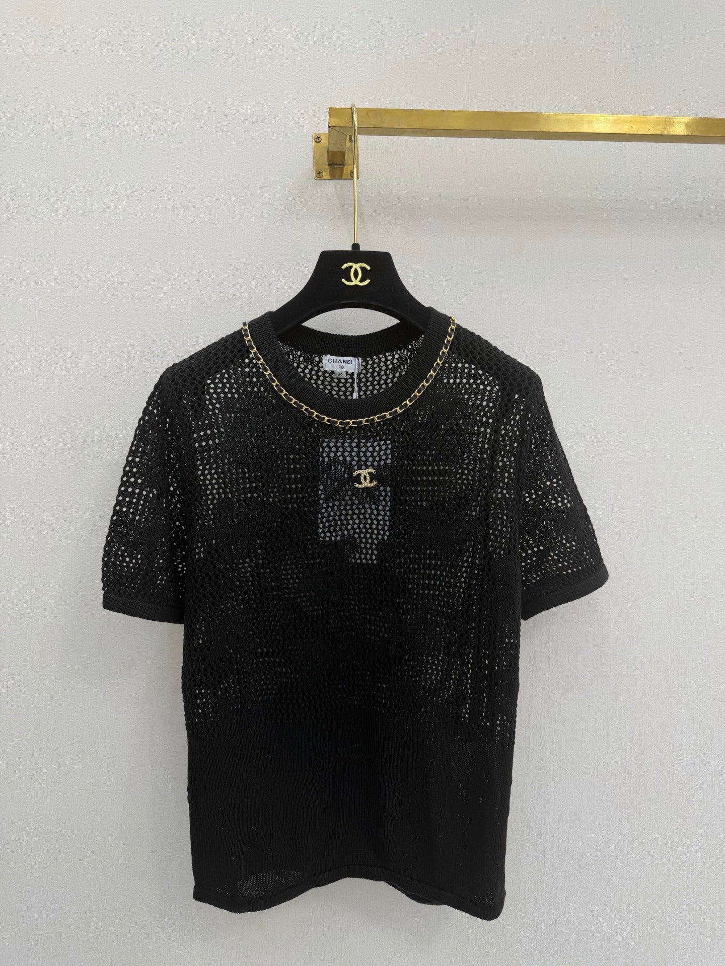 Chanel 2026 Crew Neck Short-sleeved Shirt Cotton 394842
