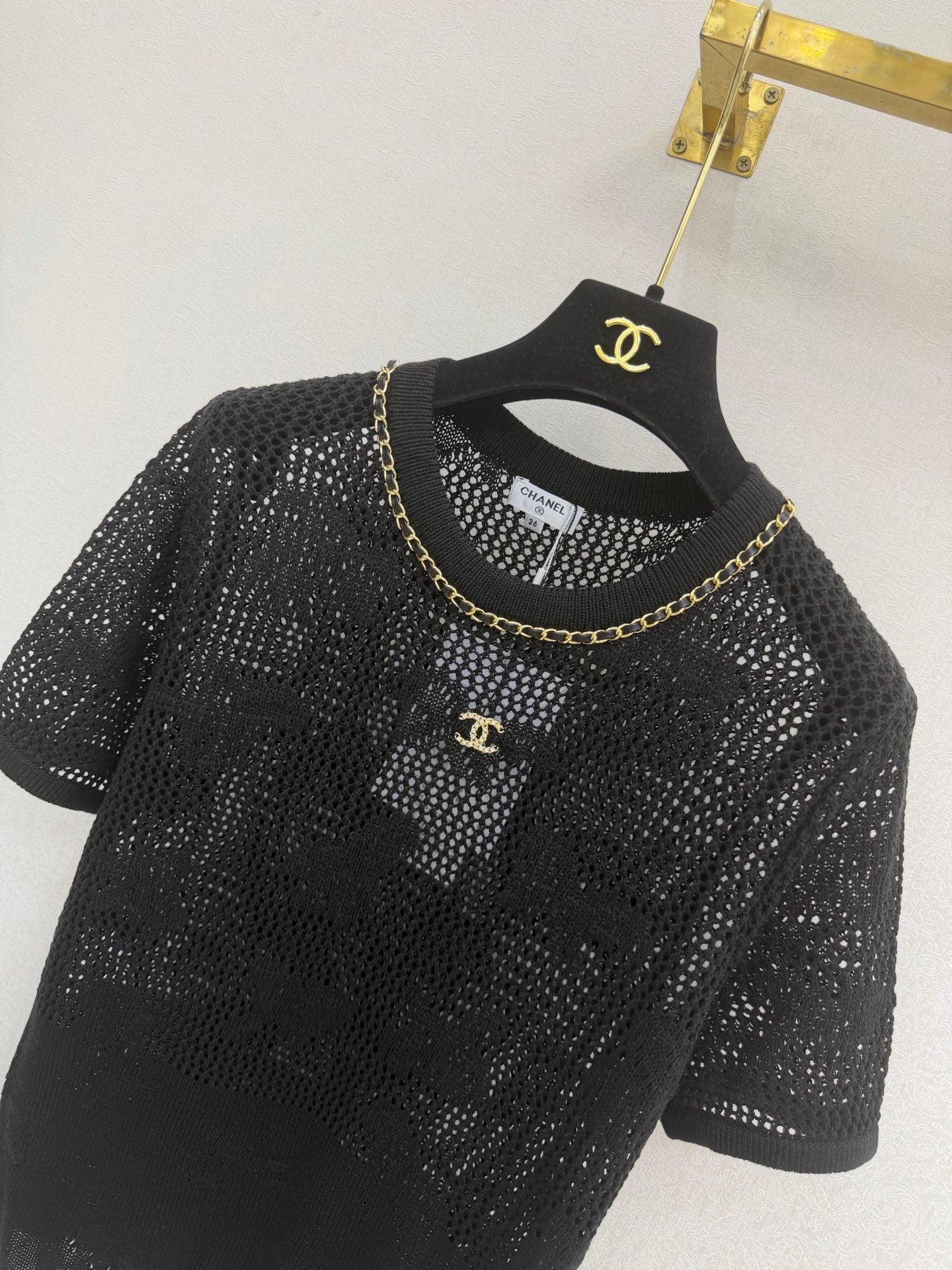 Chanel 2026 Crew Neck Short-sleeved Shirt Cotton 394842