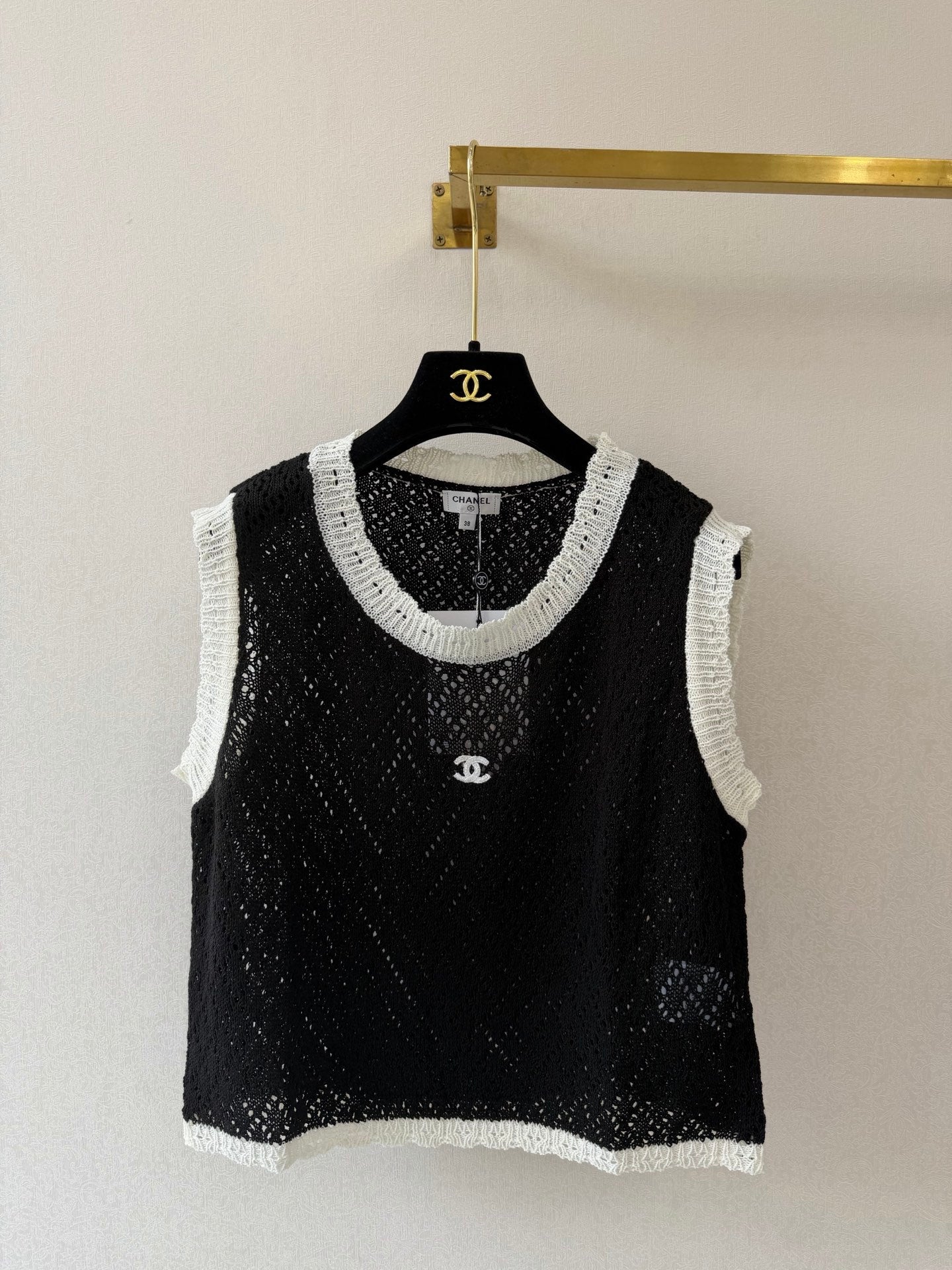Chanel 2026 Vest Black and White Cotton 394798