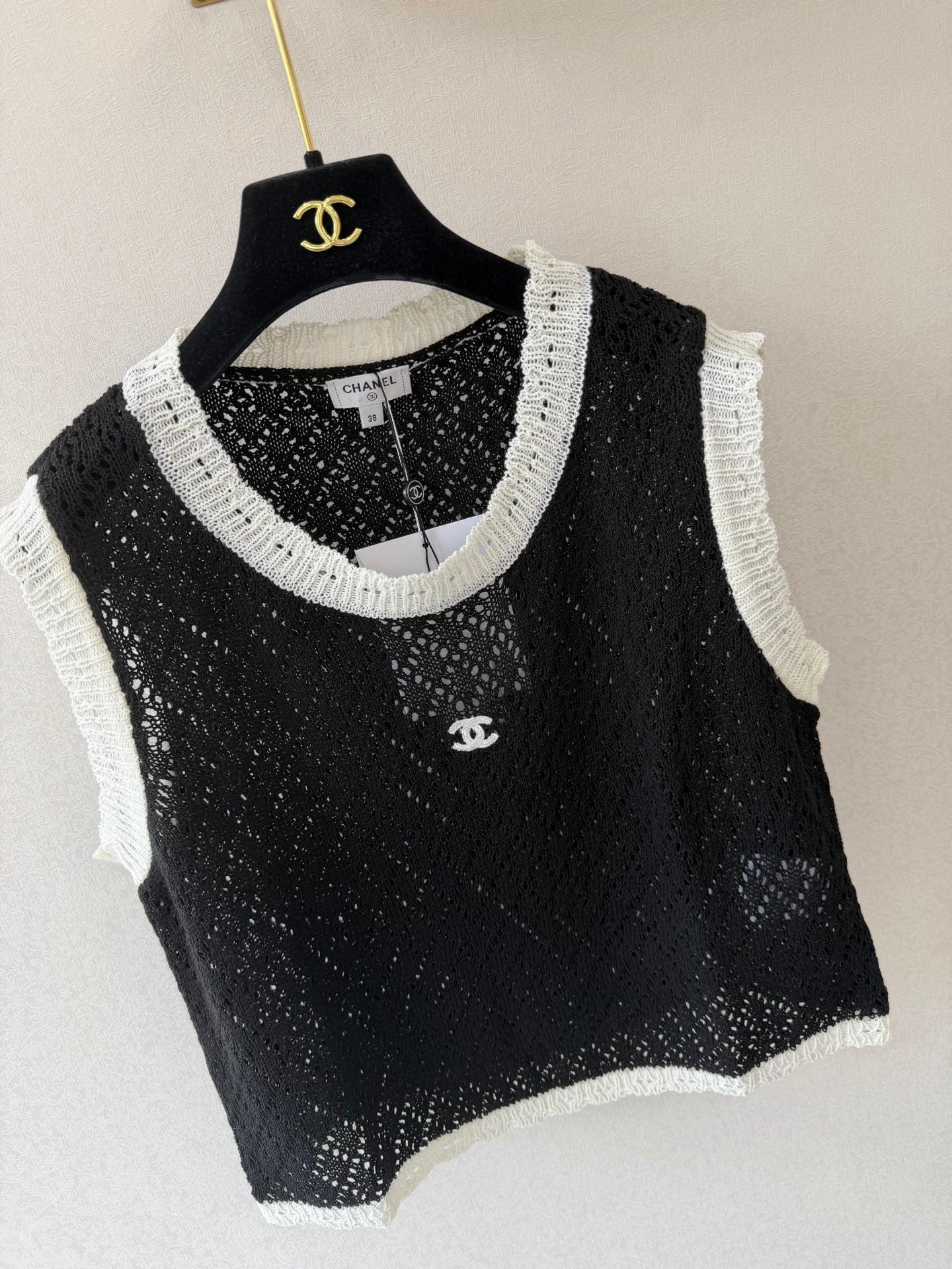 Chanel 2026 Vest Black and White Cotton 394798