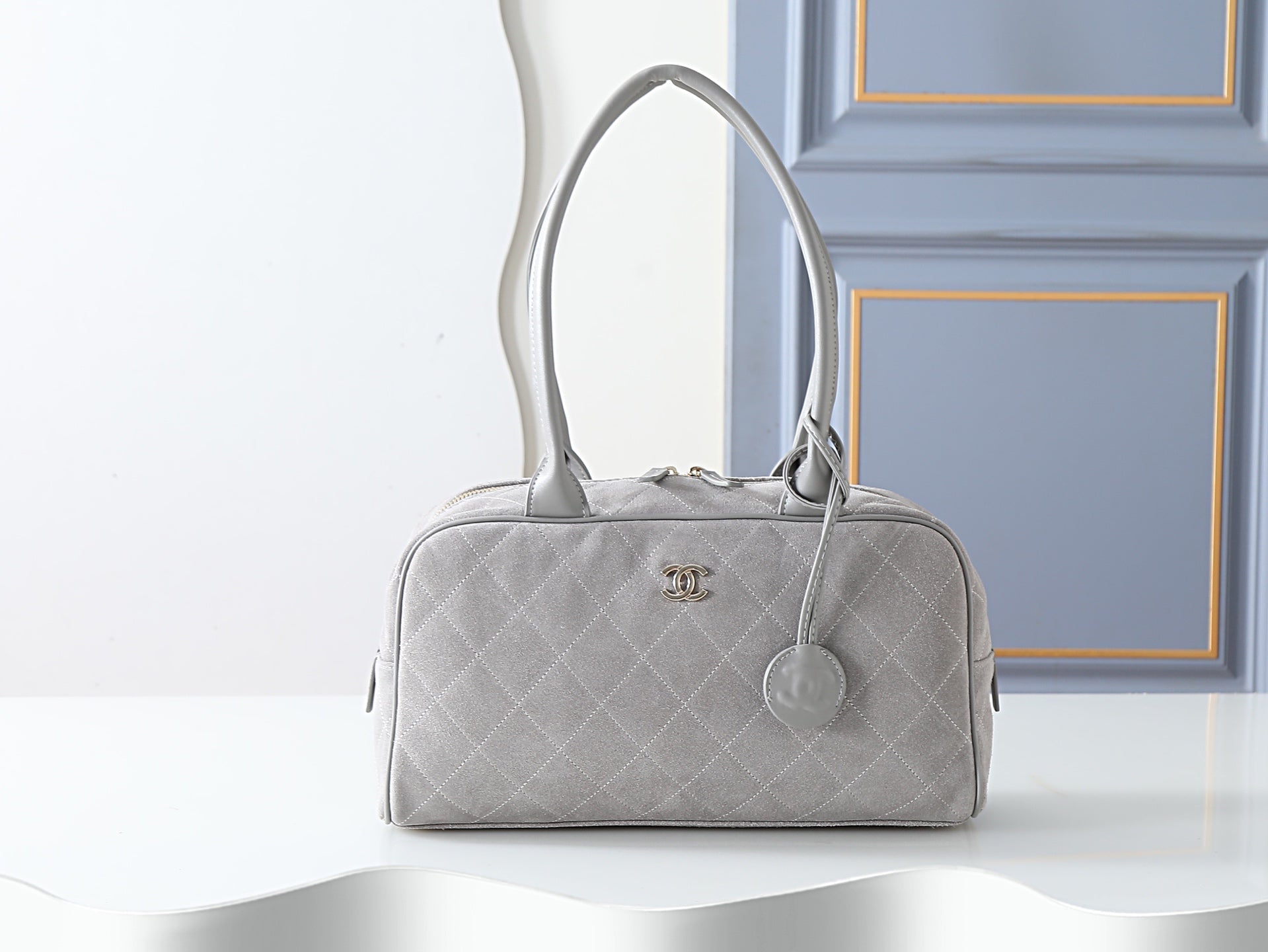 Chanel 2026 Large Bowling Bag 35.5cm Suede And Calfskin
