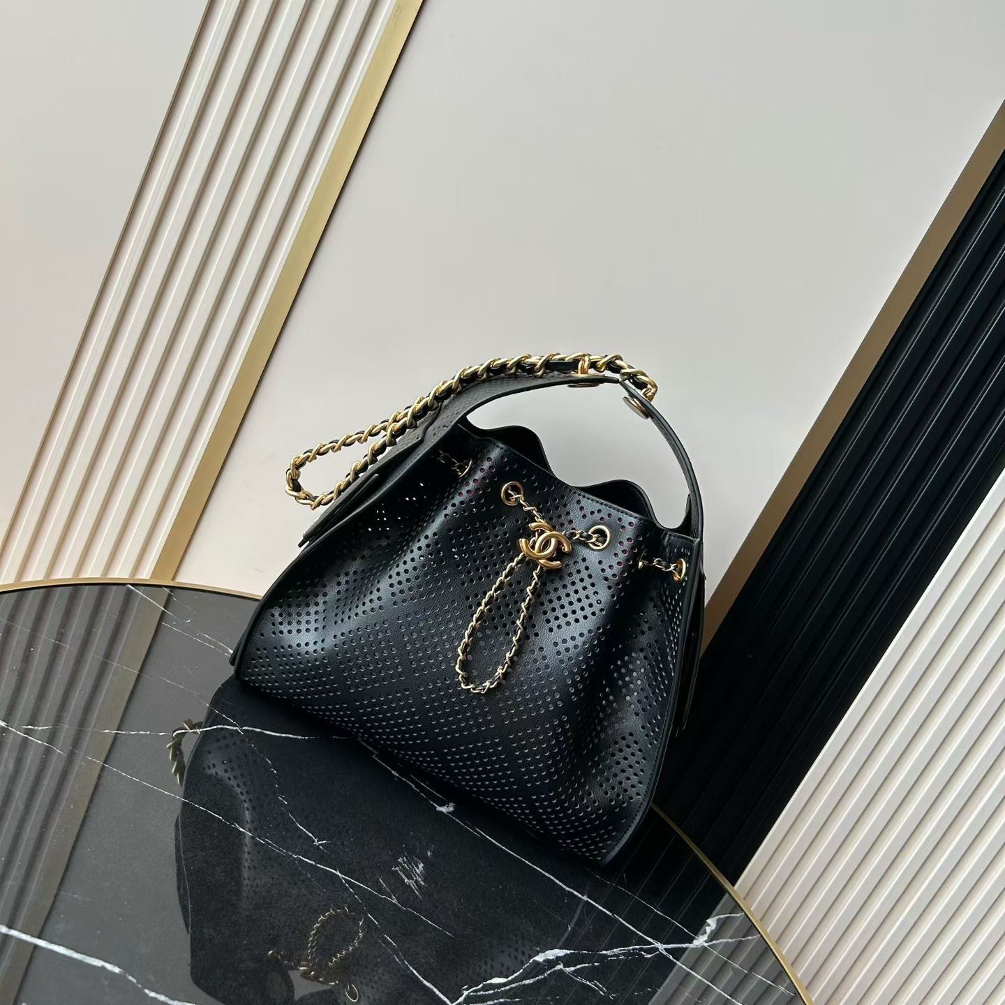 Chane 2026 Hobo Bag Perforated Calfskin 292067