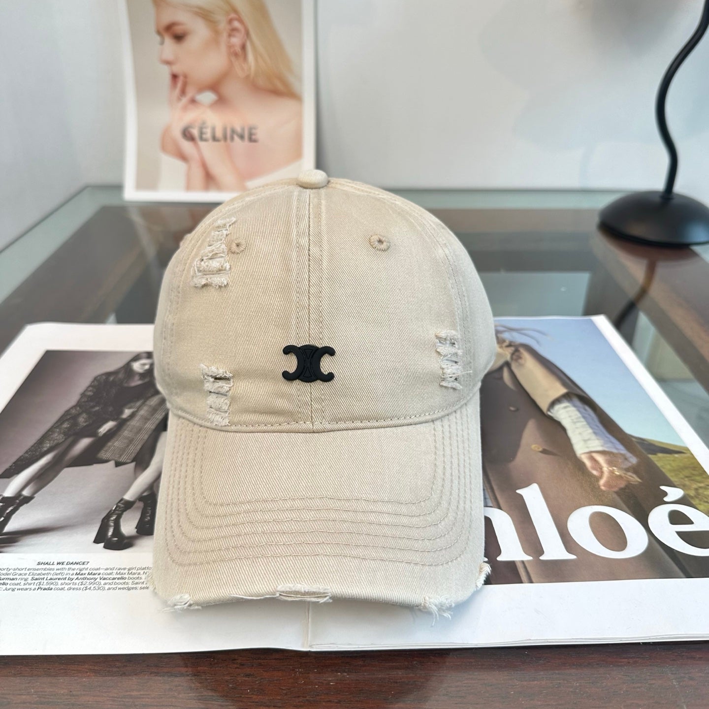 Chanel Distressed Baseball Cap 343468