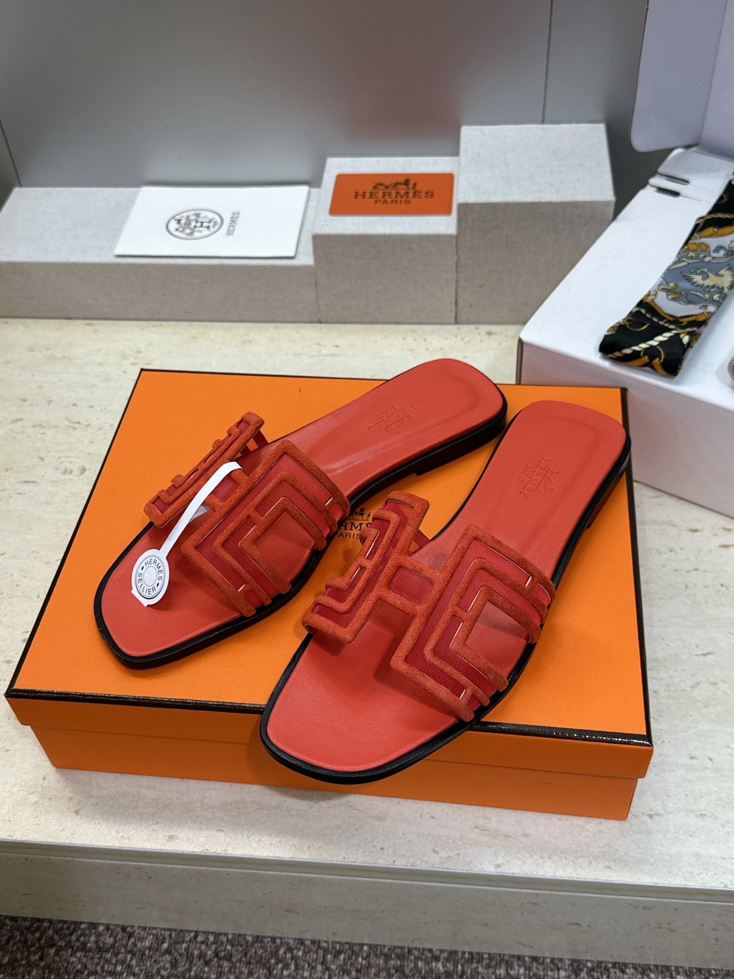 Hermes 2026 Oran Sandal Suede Mesh 898415