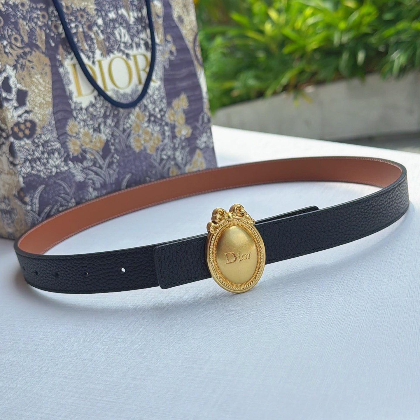 Dior Médaillon Belt 25mm Two-tone Calfskin 210914
