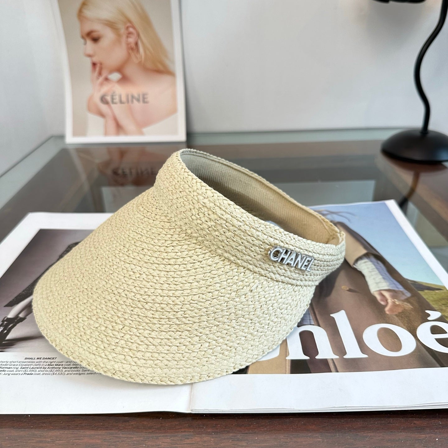 Chanel Visor Hat Raffia 343482