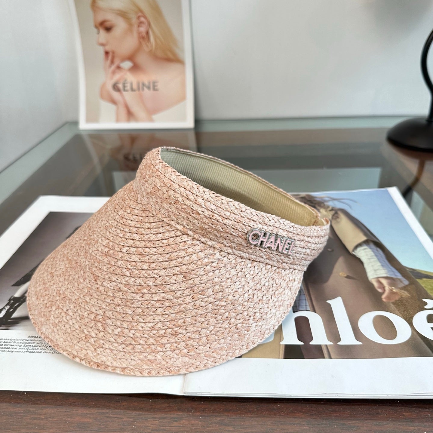 Chanel Visor Hat Raffia 343482