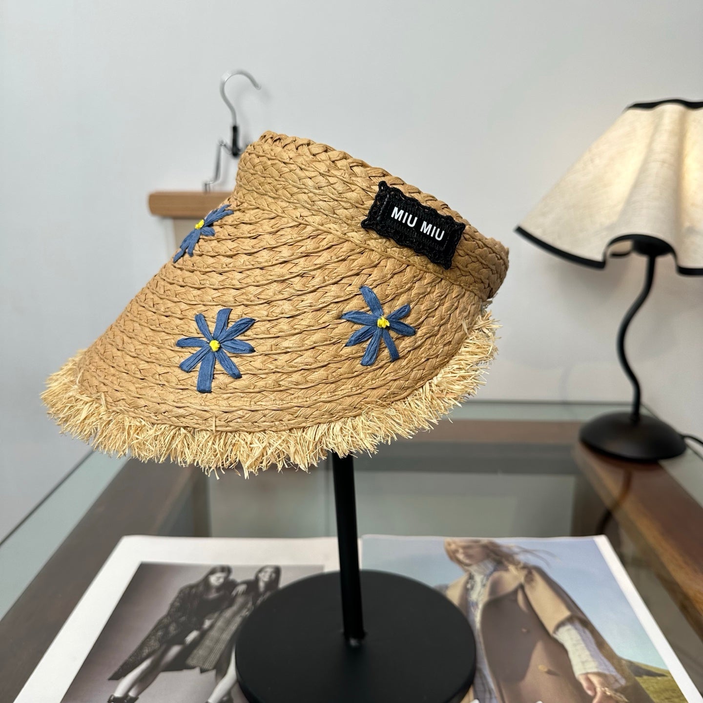 Miumiu Visor Hat Woven 343487