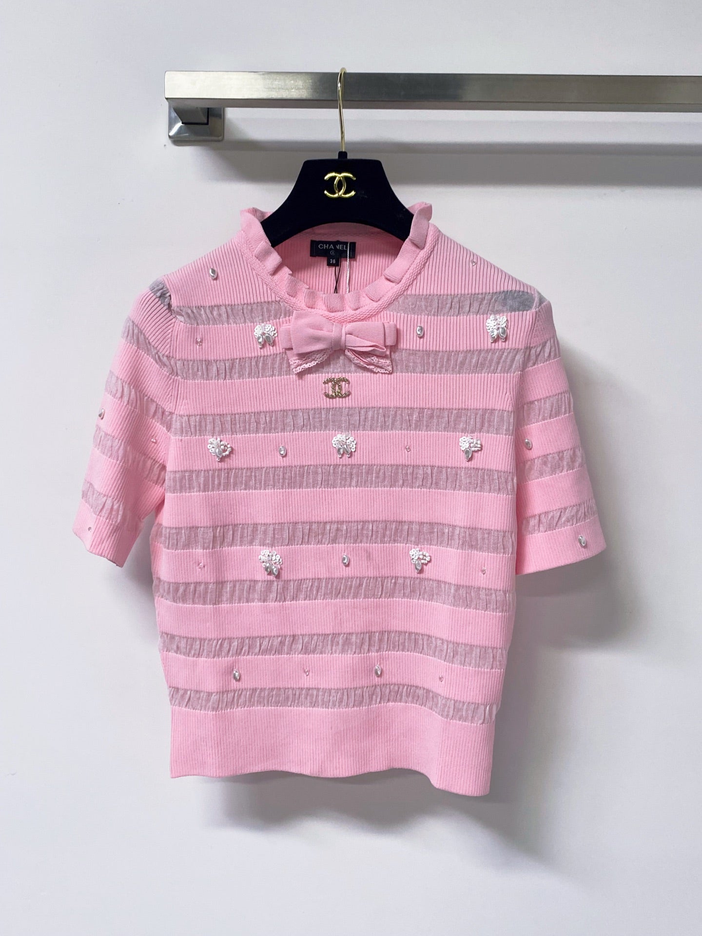 Chanel 2026 Bow Short-Sleeve Shirt Wool 690562