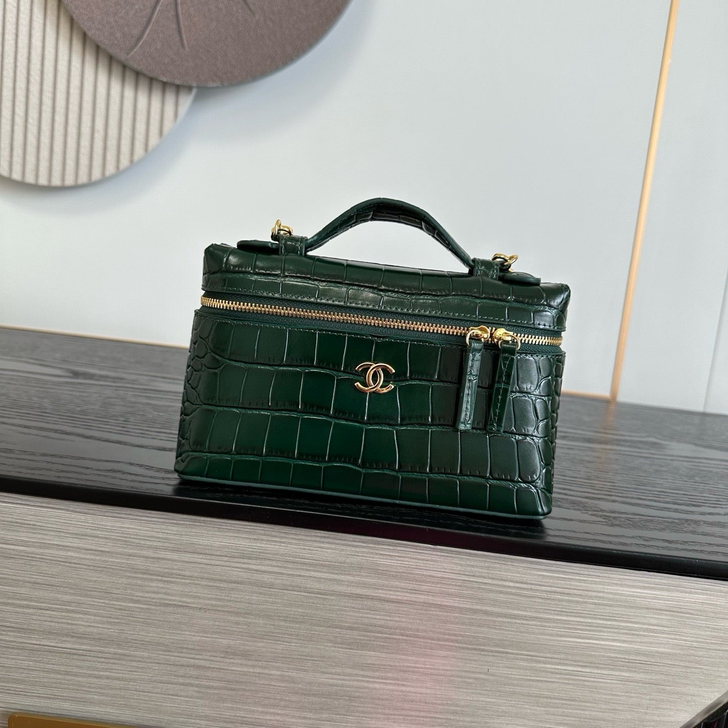 Chanel 2026 Crocodile Embossed Vanity Bag 19.5cm Leather