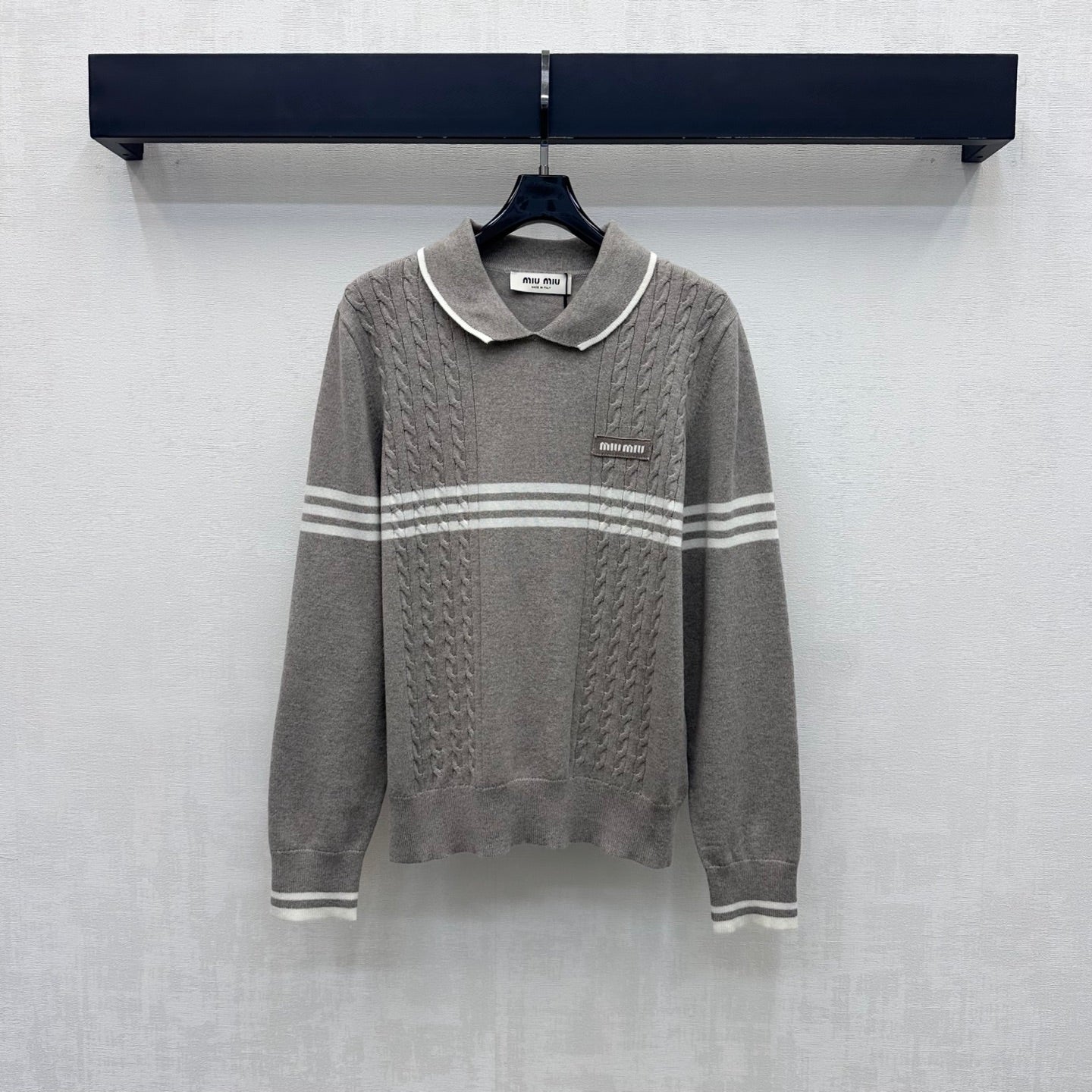 Miumiu 2026 Striped Long-Sleeve Knitwear Wool 418694