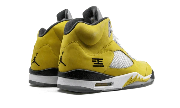 Nike Air Jordan 5 Bright Yellow Suede Mesh