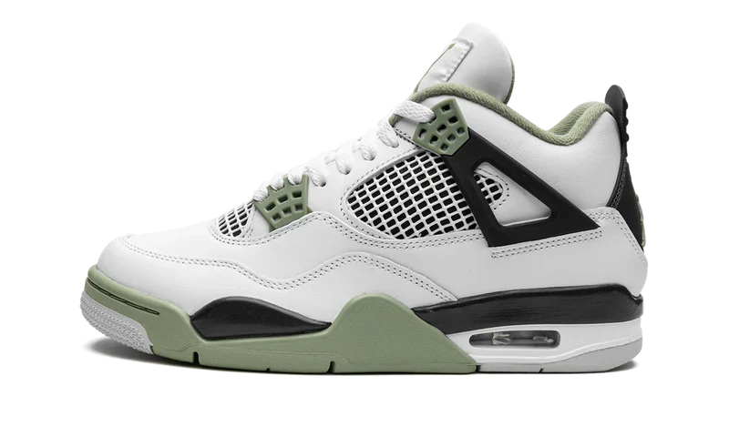Nike Air Jordan 4 Retro White Green Black Suede
